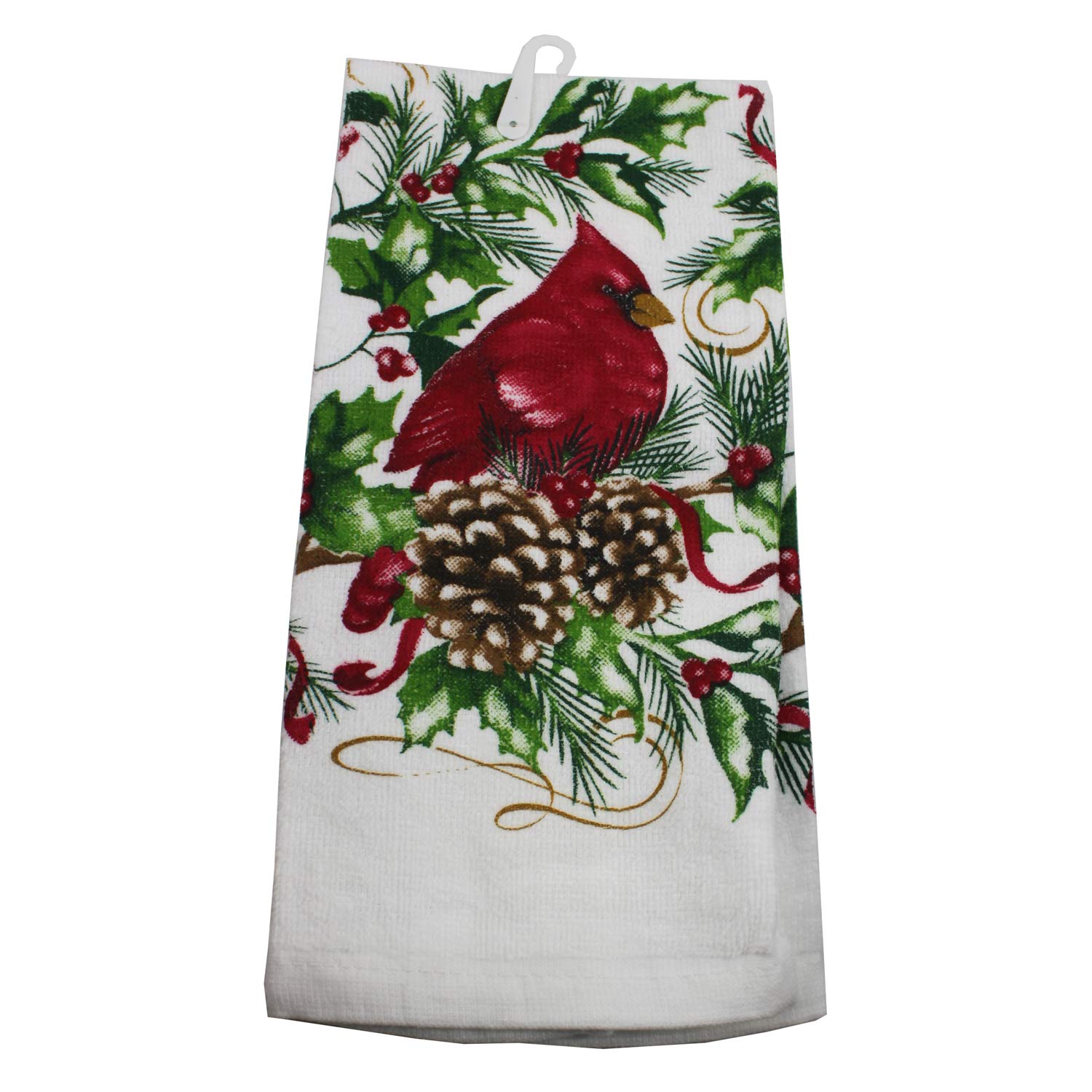 Set of 2 Cardinal Bird & Birdhouse Printed Kitchen Towels - Absorbent Cotton Dish Towels for Holiday Decor, Farmhouse Kitchen & Gift Giving