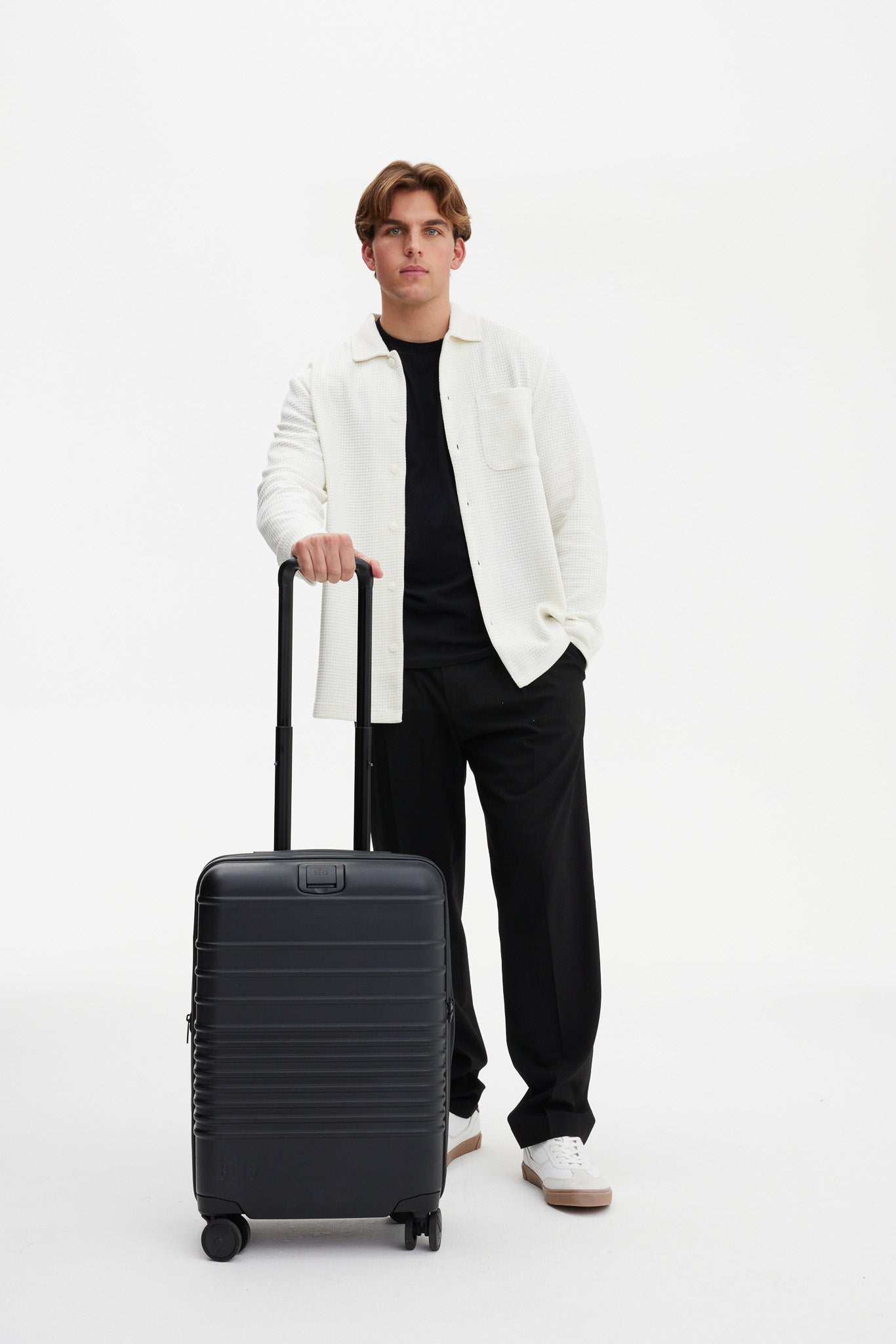 All Black Carry On Roller Luggage - Lightweight Durable Suitcase for Air Travel & Business Trips | Perfect for Weekend Getaways & Business Professionals