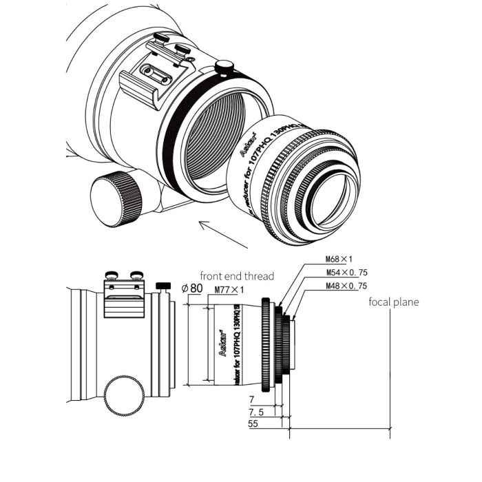 Askar 0.7x Reducer for Askar 107PHQ 130PHQ 151PHQ Telescopes - Enhance Astrophotography & Stargazing Experience