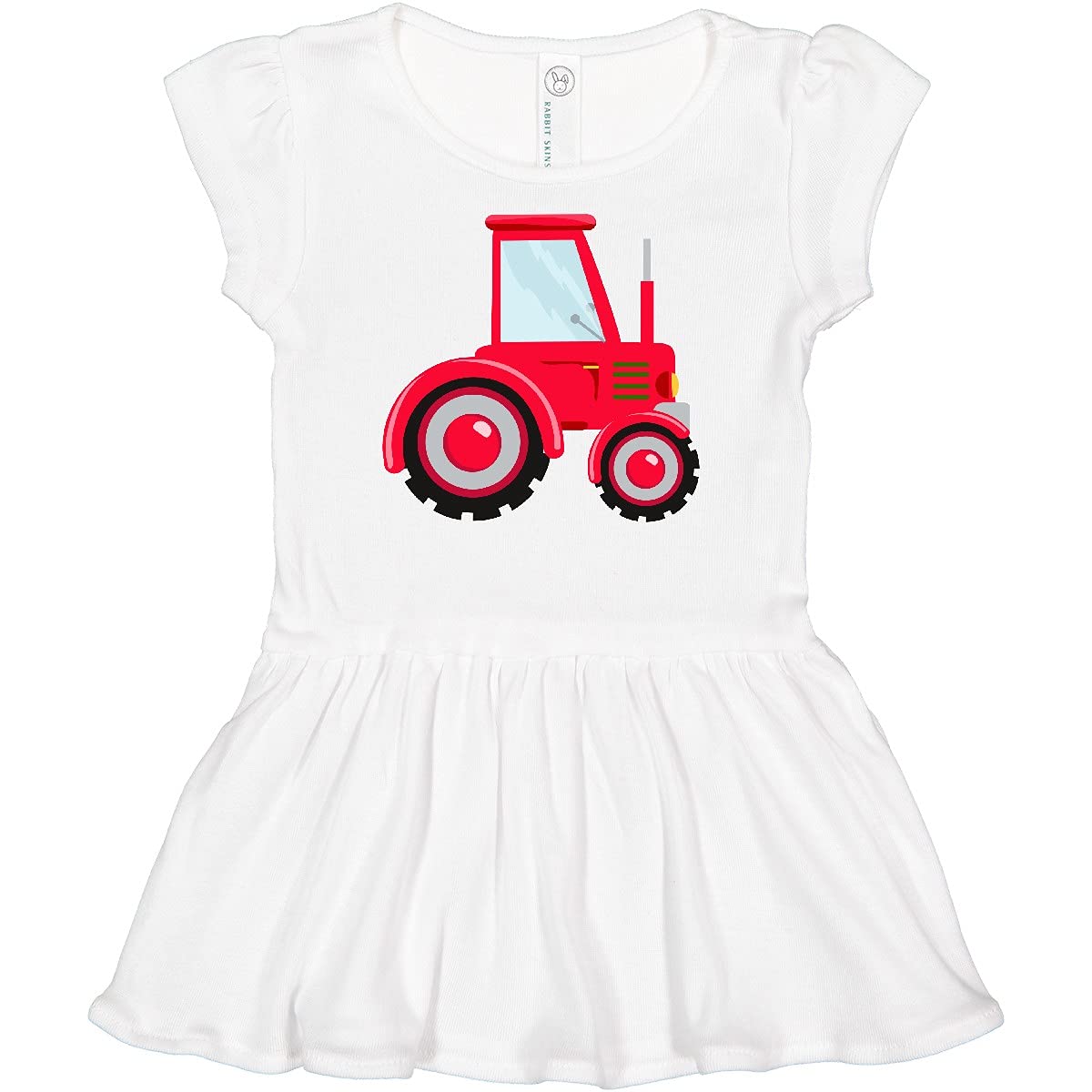 Inktastic Farming Red Tractor Baby Girl Dress - Cute Farm-Themed Outfit for Infants, Toddler Photo Shoots & Country-Themed Events