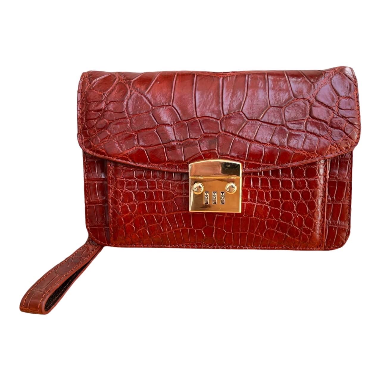 Genuine Alligator Leather Men's Clutch Wallet - Slim Long Purse with Card Holder for Business & Travel | Luxury Crocodile Skin Wristlet for Everyday Use & Formal Occasions