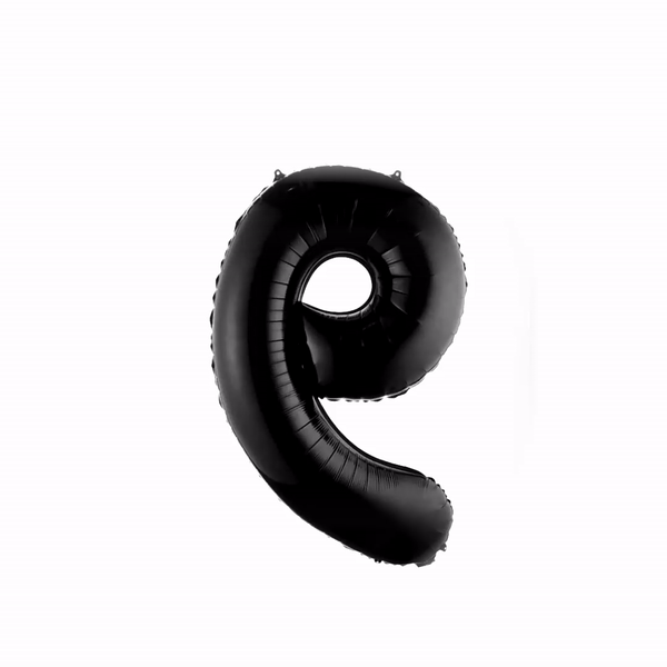 Balloonify Black Mylar Number 9 Balloon - 40 Inch Large Foil Balloon for Birthday Parties, Anniversaries & Celebrations (1 Count Box)