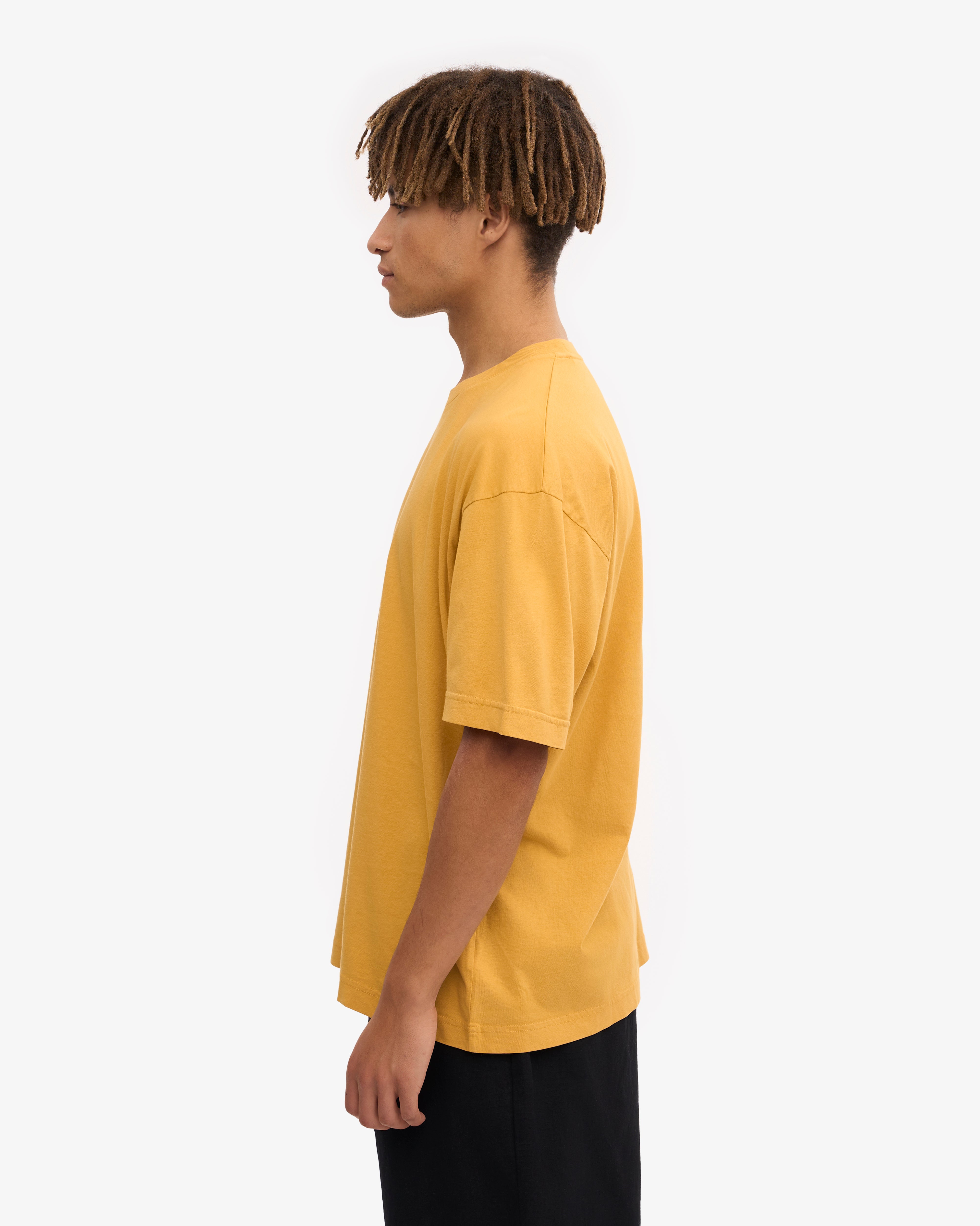 Organic Oversized T-Shirt for Women - Soft Burned Yellow Cotton Tee - Loose Fit Casual Shirt for Everyday Wear, Street Style & Layering