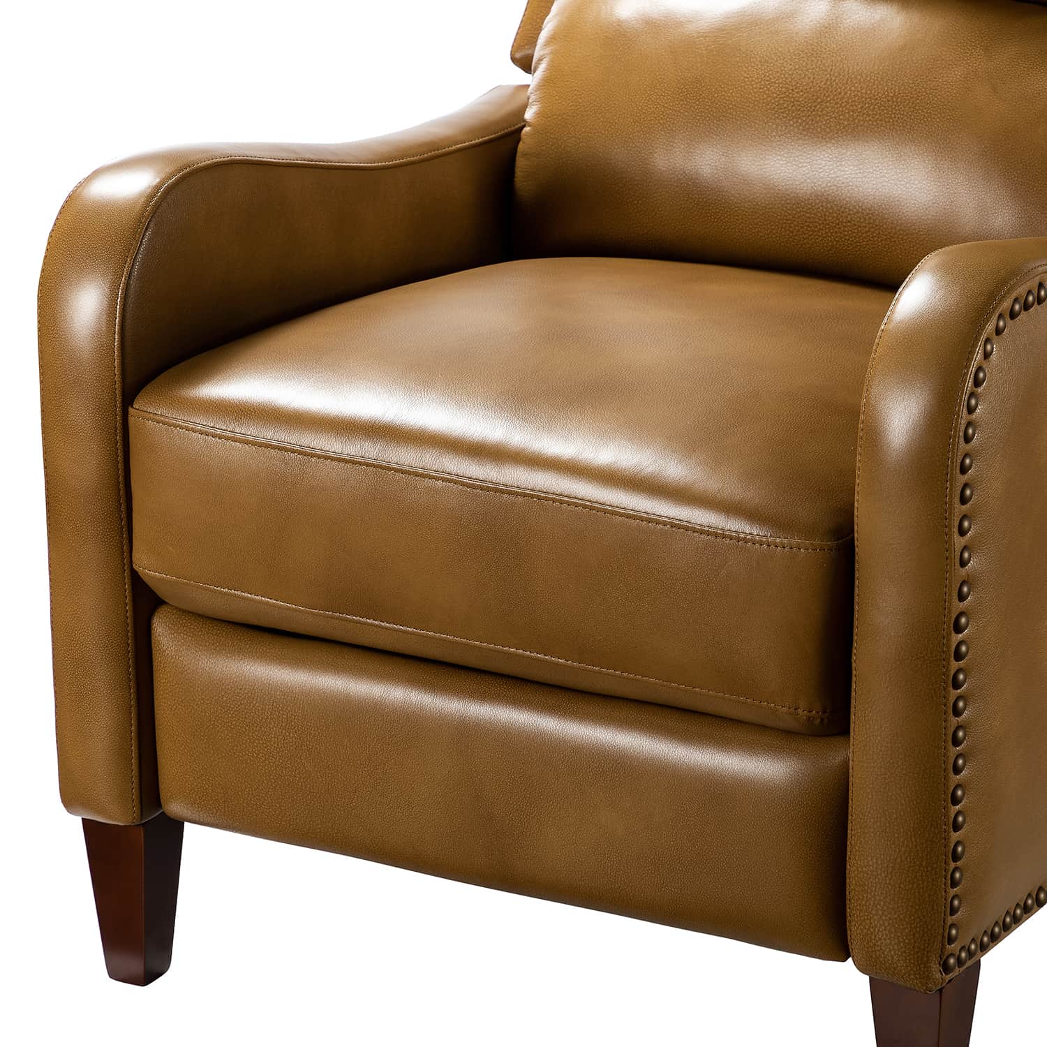 Deliat Genuine Leather Recliner Chair - Premium Comfort for Living Room, Home Theater & Office - Adjustable Footrest & Lumbar Support - Brown PU Leather Sofa for Relaxation & Entertainment