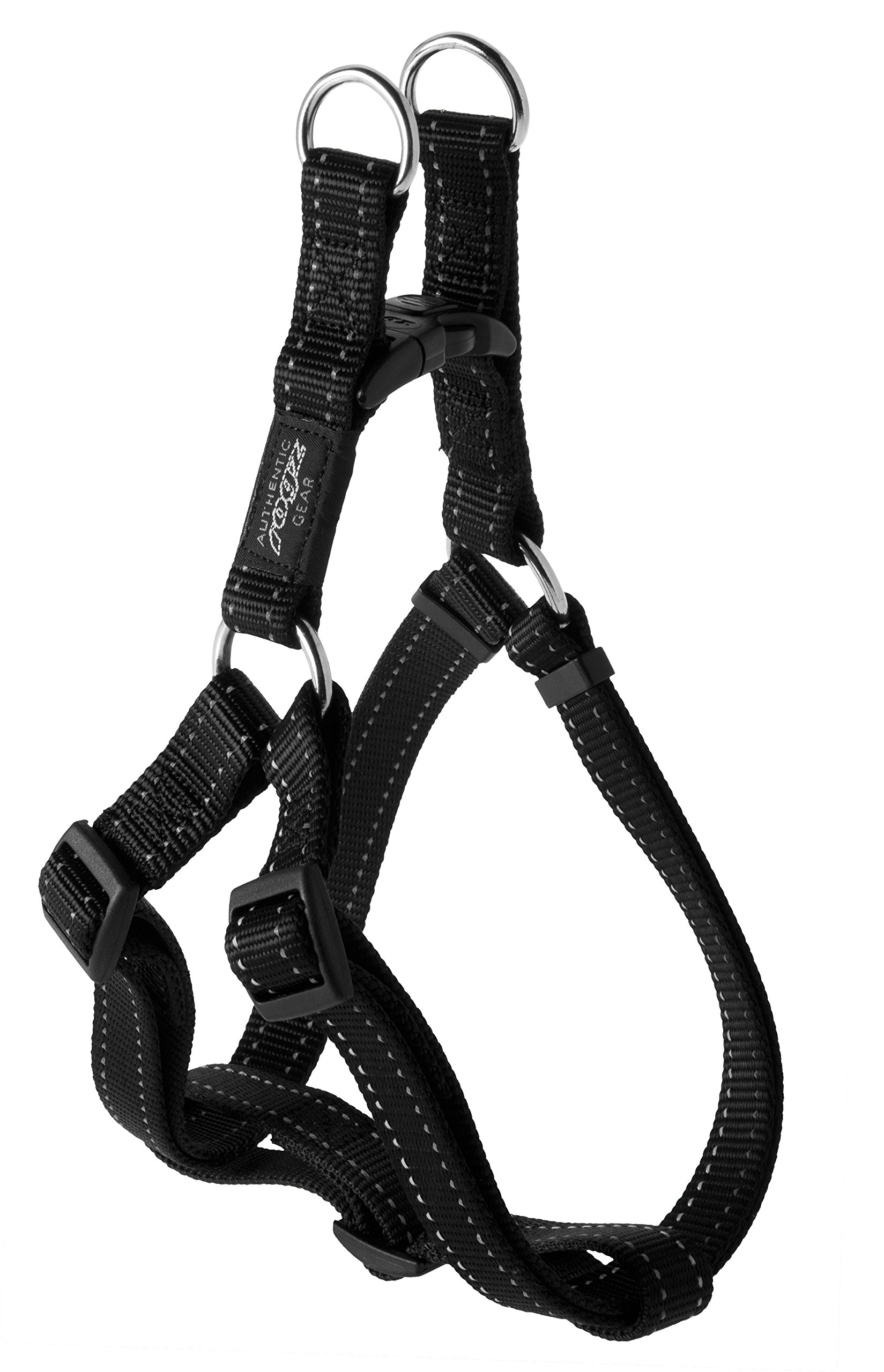 Reflective Adjustable Dog Harness for Extra Large Dogs - Step-in Design, Matching Collar & Leash Included (Black) - Perfect for Night Walks, Hiking & Outdoor Adventures