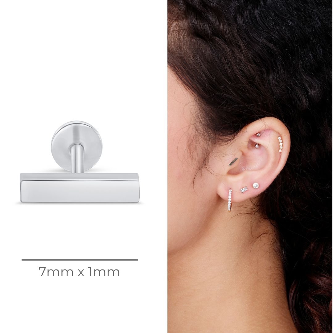 14k White Gold Flat Back Stud Earrings - Hypoallergenic & Tarnish-Free for Daily Wear & Special Occasions
