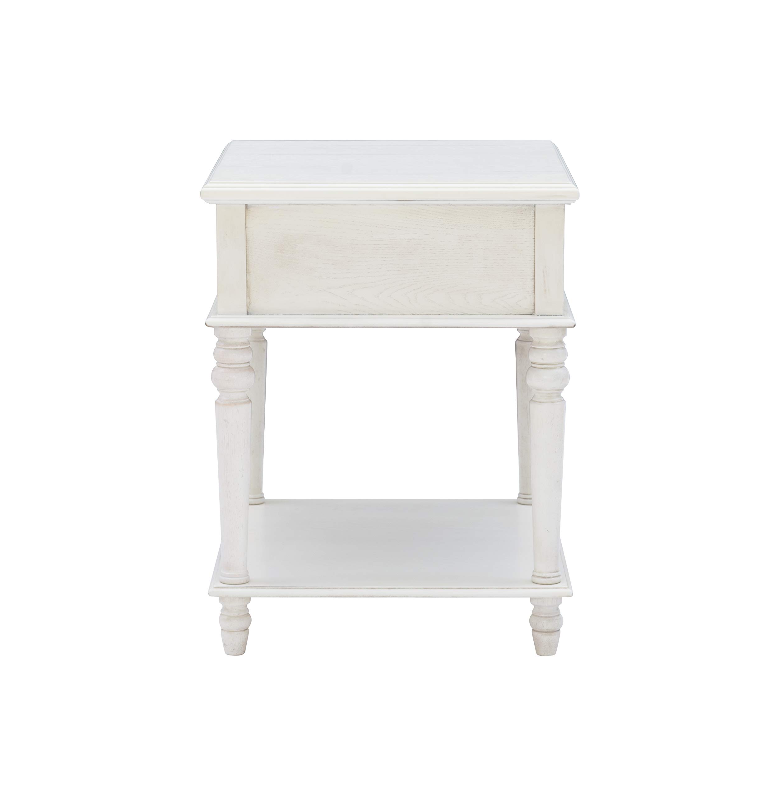 Powell Modern Classic Vivian Side Table - Ivory White End Table for Living Room, Bedroom & Office - Small Accent Table with Sturdy Metal Base