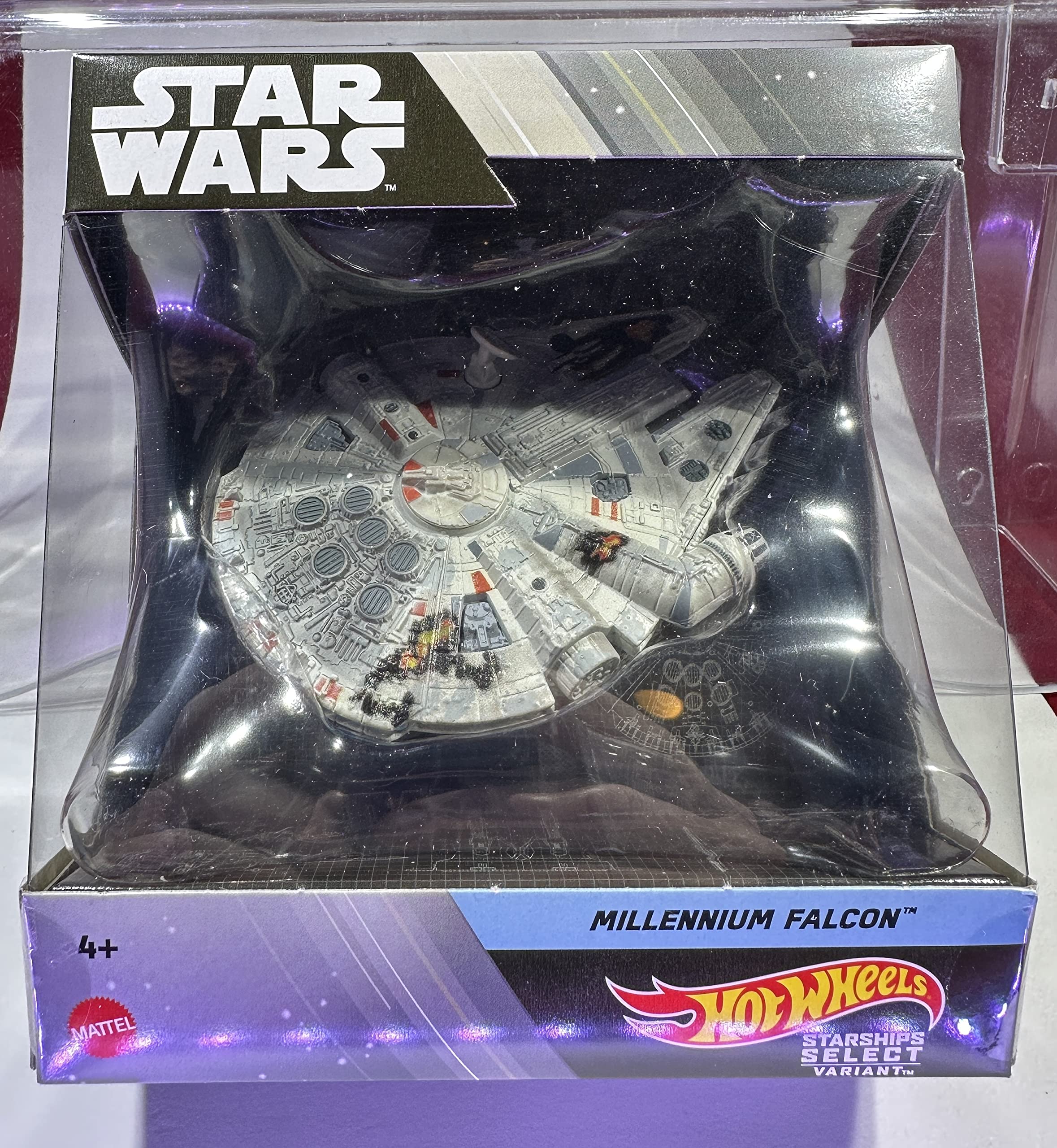 Hot Wheels Star Wars Starships Select Millennium Falcon #07 Variant Chase Battle Damaged 2023 Mix 1 - Die-Cast Collectible Vehicle with Bubble Wrap Packaging - Perfect for Star Wars Fans, Collectors and Gift Giving