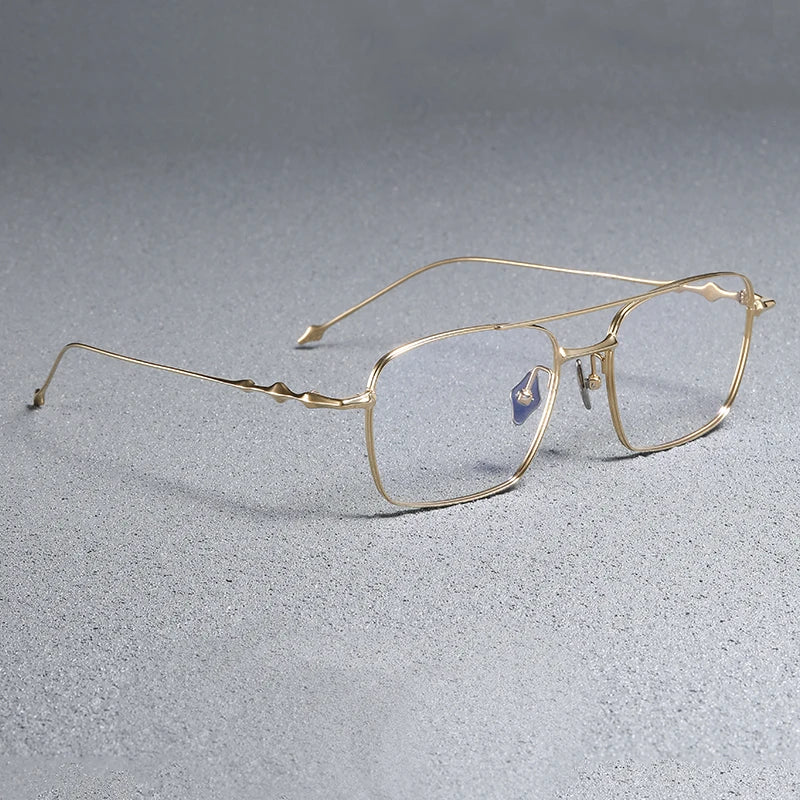 Stylish Black Unisex Full Rim Big Square Double Bridge Titanium Eyeglasses B1305 - Perfect for Work, Reading & Fashion Accessories