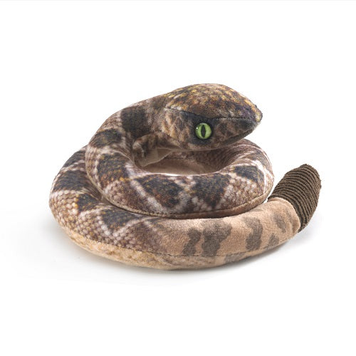 Folkmanis Mini Rattlesnake Finger Puppet - Realistic Snake Hand Puppet for Kids, Educational Animal Toy for Storytelling & Play - Perfect for Classroom, Birthday Parties & Pretend Play