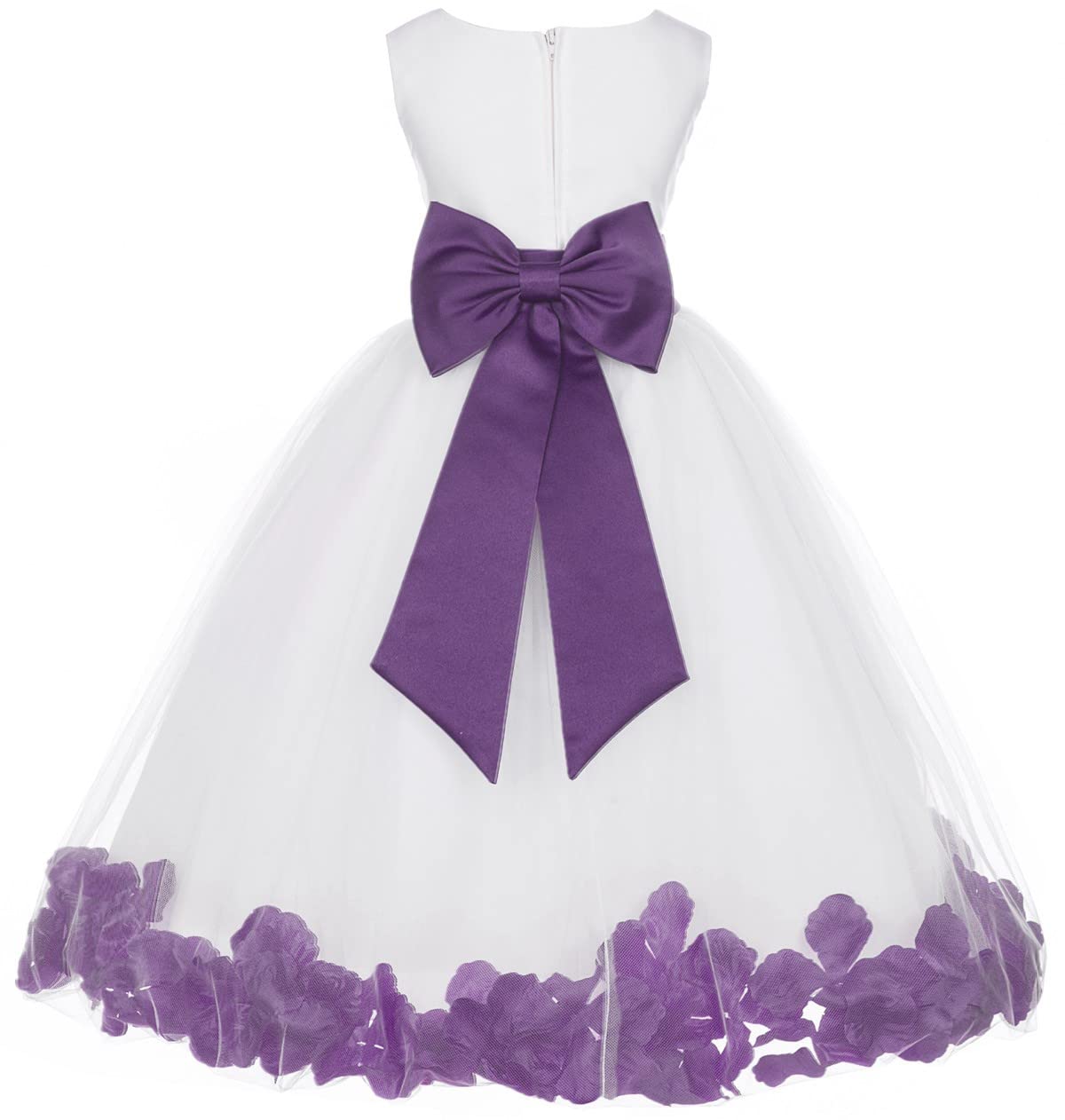 Ivory Flower Girl Dress for Weddings - Red, Teal, Blue, Wisteria, Apple Green & Blush Pink Colors | 814T Style | Perfect for Bridal Showers, First Communion & Special Occasions