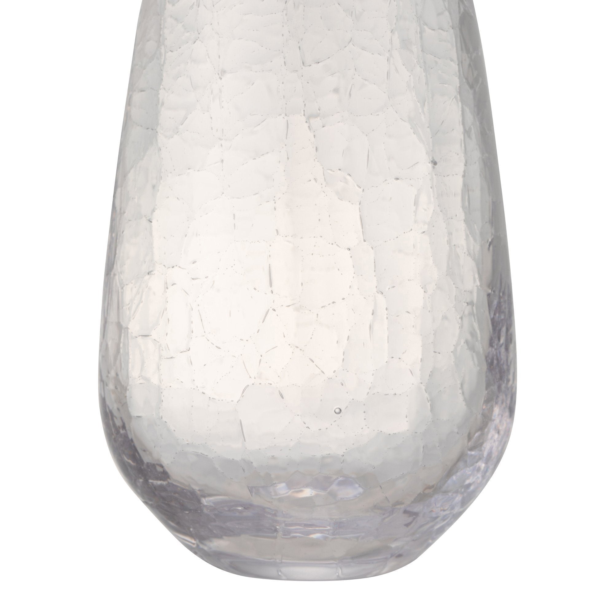 Clear Small Crackle Glass Flower Vase - Elegant Home Decor for Centerpieces, Wedding, Dining Table & Living Room