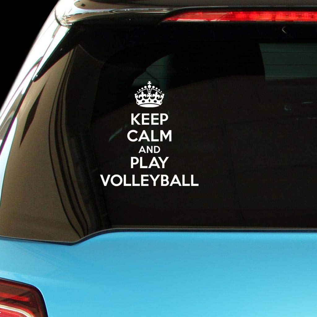 Keep Calm and Play Volleyball Vinyl Decal - Waterproof Car Laptop Wall Sticker for Sports Fans - Perfect for Home, Office, Gym & School Decor