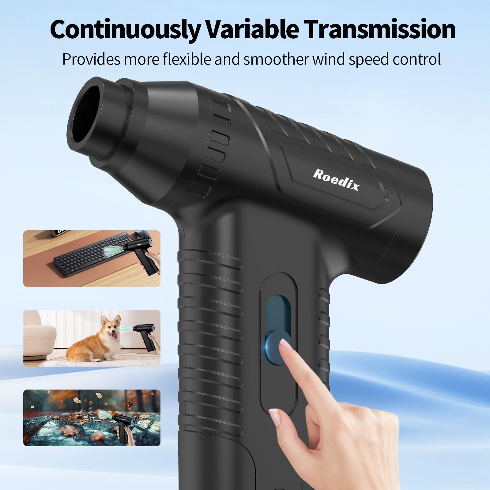 200,000 RPM Electric Air Duster - Rechargeable Cordless Compressed Air Blower for Keyboard, PC, Car & Home Cleaning | Stepless Speed Adjustable | Perfect for Electronics, Dusting, and Quick Drying