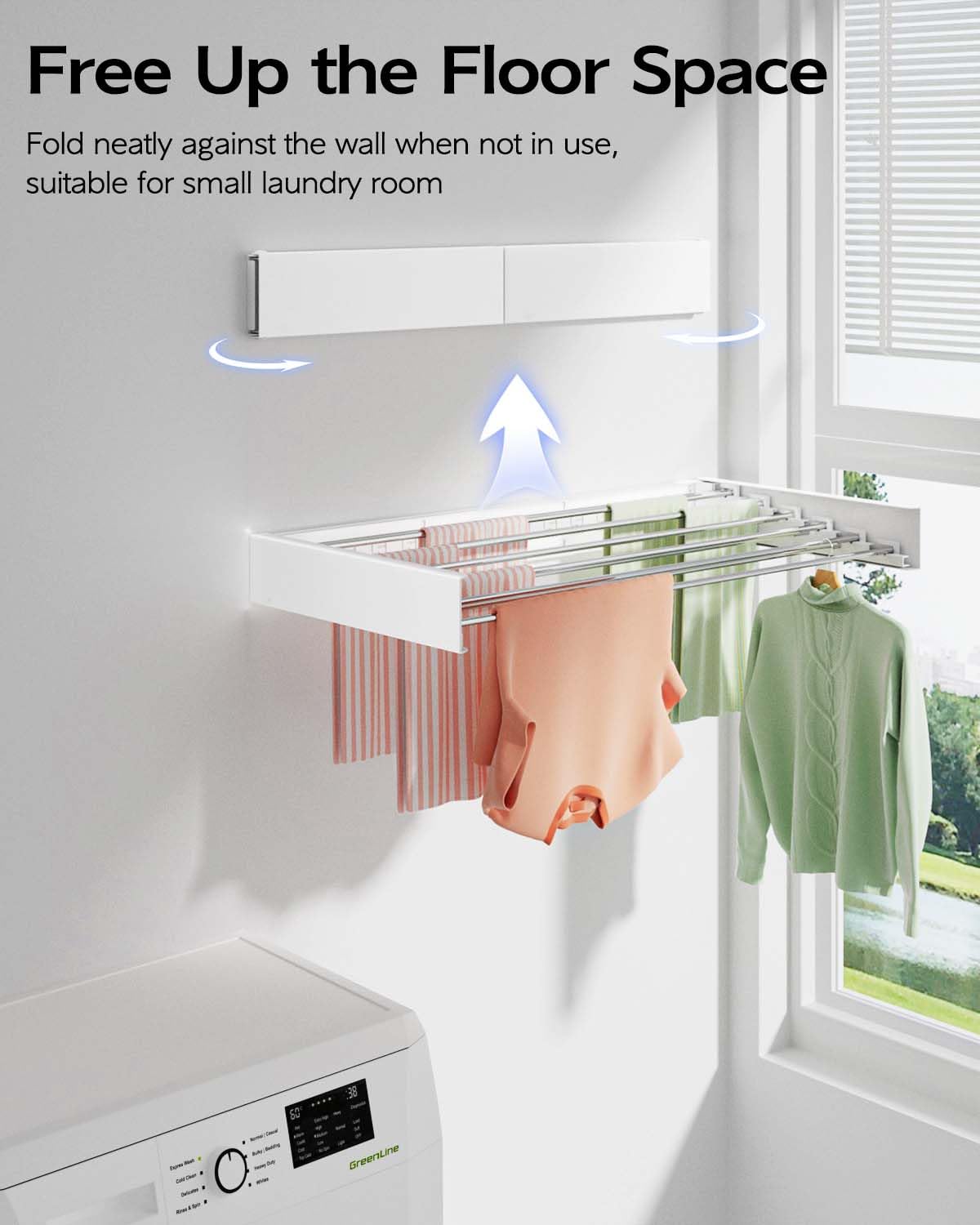 Foldable Wall Mounted Clothes Drying Rack 40