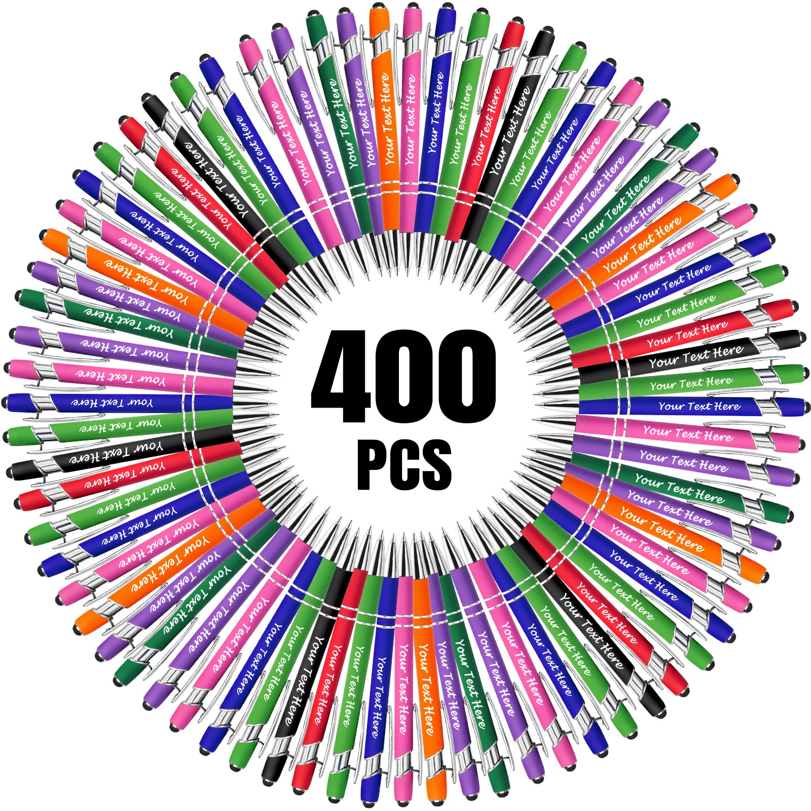 Custom Engraved Ballpoint Pens with Stylus Tip - Personalized Business Pens for Men, Women, Teachers - Bulk Order Up to 1000 Pens - Perfect for Corporate Gifts, Graduations, Anniversaries & Promotional Events