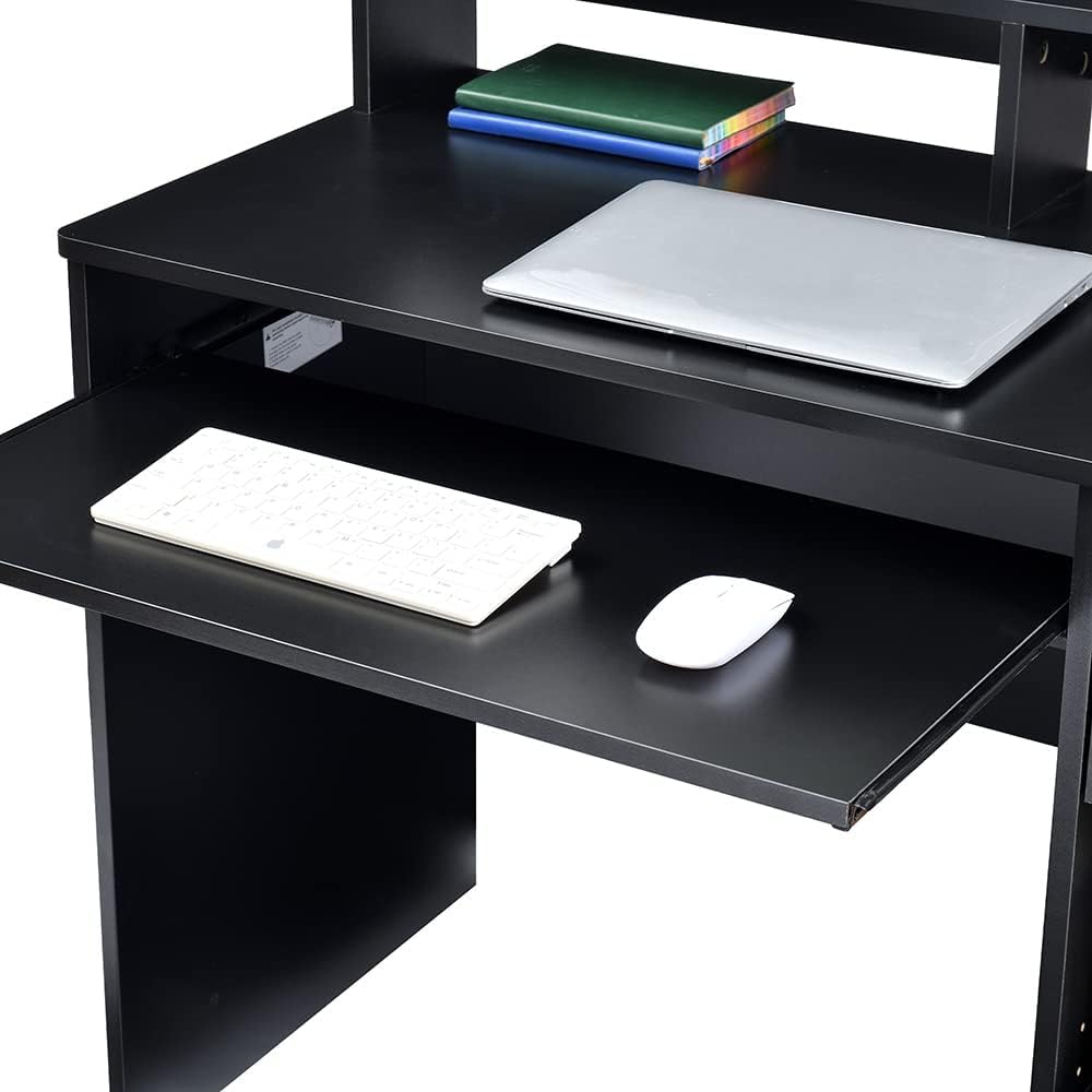ROCKPOINT Axess Black Computer Keyboard Tray with Storage Drawer - Ergonomic Under Desk Organizer for Home Office, Bedroom, School & Study Spaces - Perfect for Students, Remote Work & Online Learning