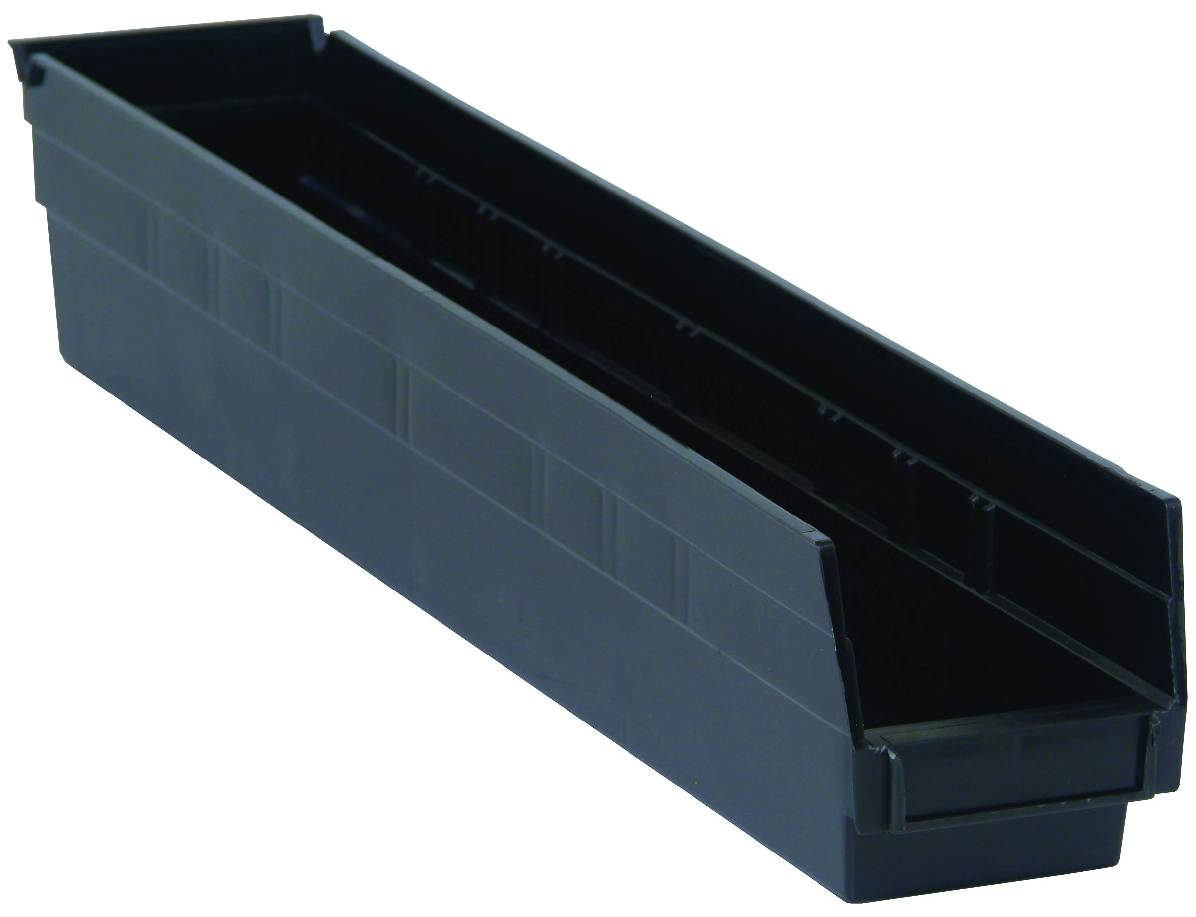 10-Pack Black Conductive Plastic Shelf Bins - 23.6