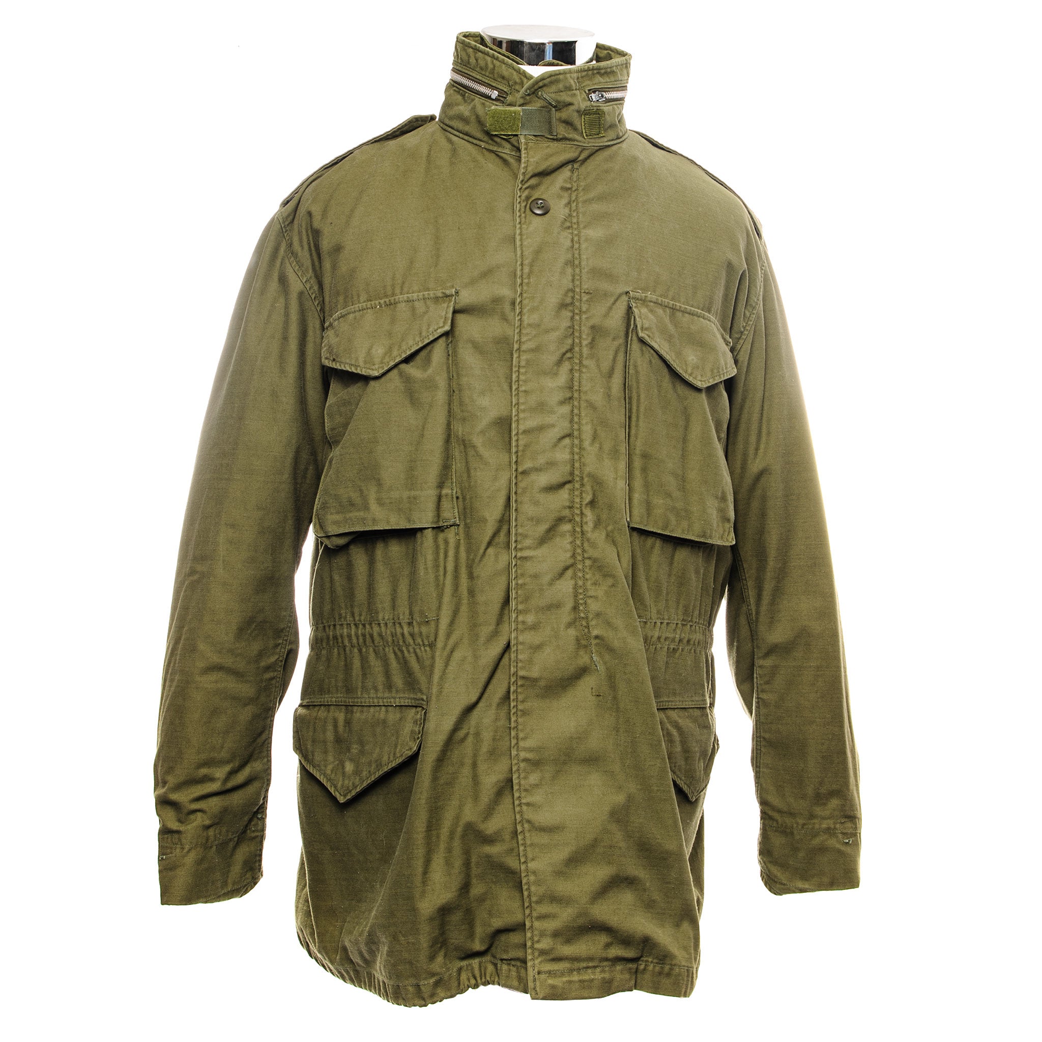 Original US Army M-1965 M65 Field Jacket - Vietnam War Era Military Surplus - Size Large Long - Vintage Olive Drab Outerwear for Outdoor Adventures & Historical Reenactments