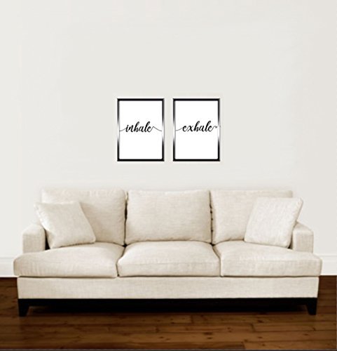 Inhale Exhale Print - 11x14 Inches Minimalist Typography Art Poster, Unframed - Perfect for Meditation Rooms, Yoga Studios & Home Decor
