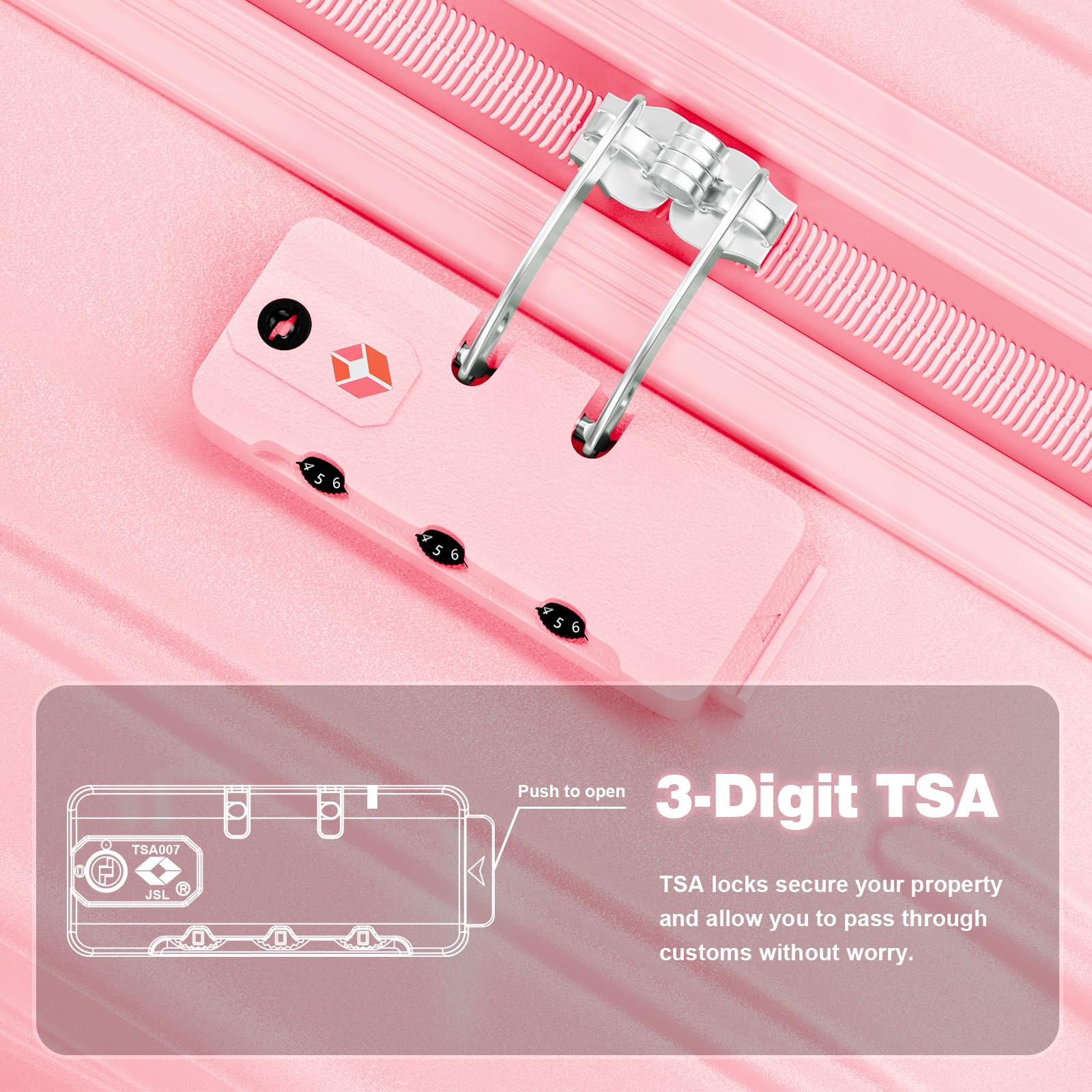 AnyZip 20 Inch Carry On Luggage - Airline Approved TSA Lock Lightweight Hard Shell Suitcase (22x14x9 Inches) with 360° Spinner Wheels - Perfect for Women & Kids Travel, Business Trips & Weekend Getaways (Pink ABS PC)