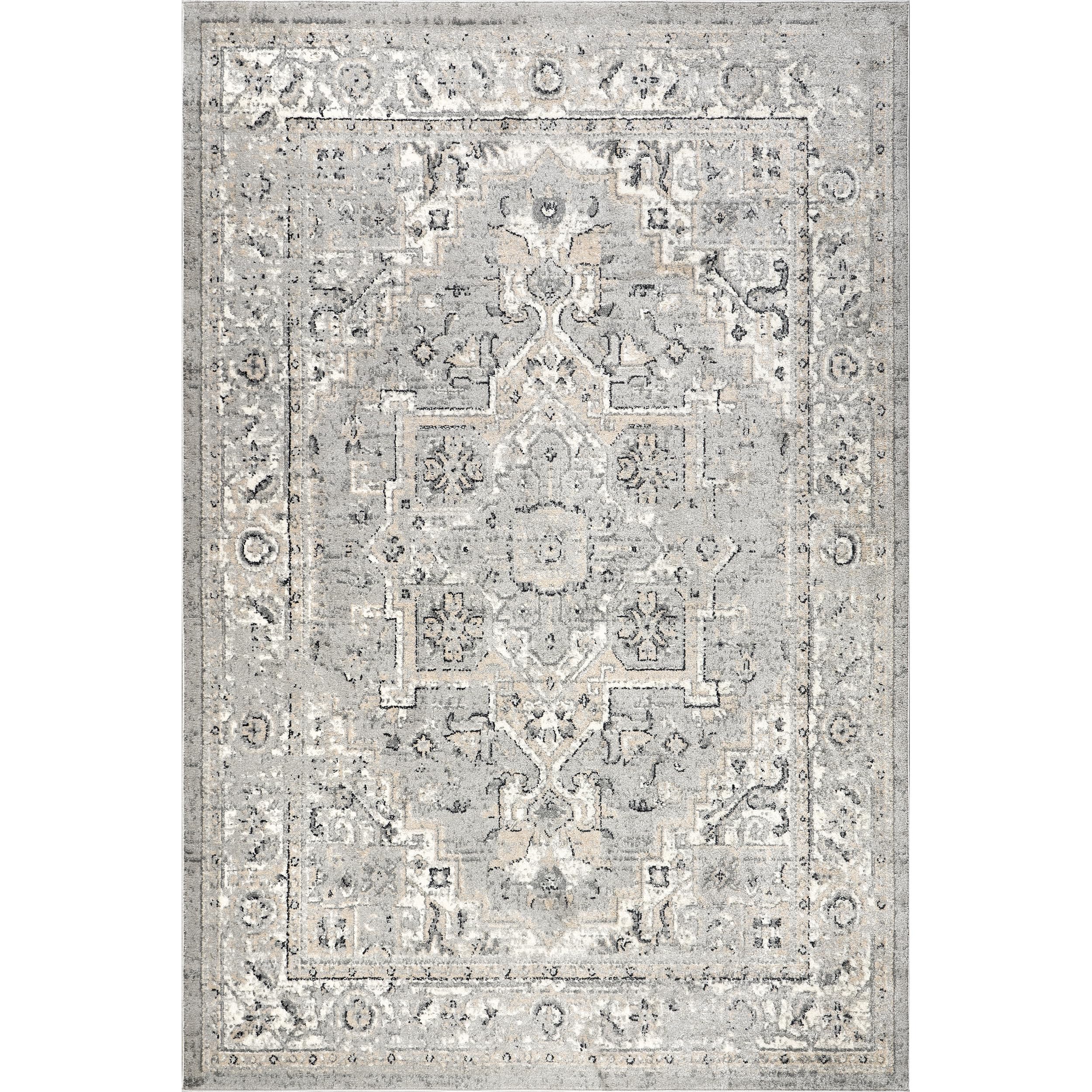 nuLOOM Gena Medallion 13x15 Area Rug - Soft Light Grey/Ivory Modern Medallion Pattern - Perfect for Living Room, Bedroom, Dining Room & Kitchen Decor - Adds Elegance to Any Home Interior