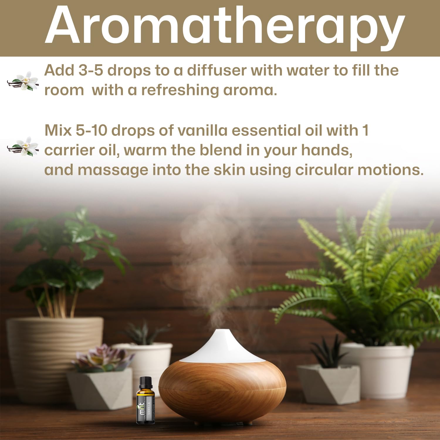 100% Pure Natural Vanilla Essential Oil - Undiluted Therapeutic Grade for Aromatherapy, Hair Care & Skin Care (15ml) | Perfect for Diffusers, Massage & DIY Beauty Products