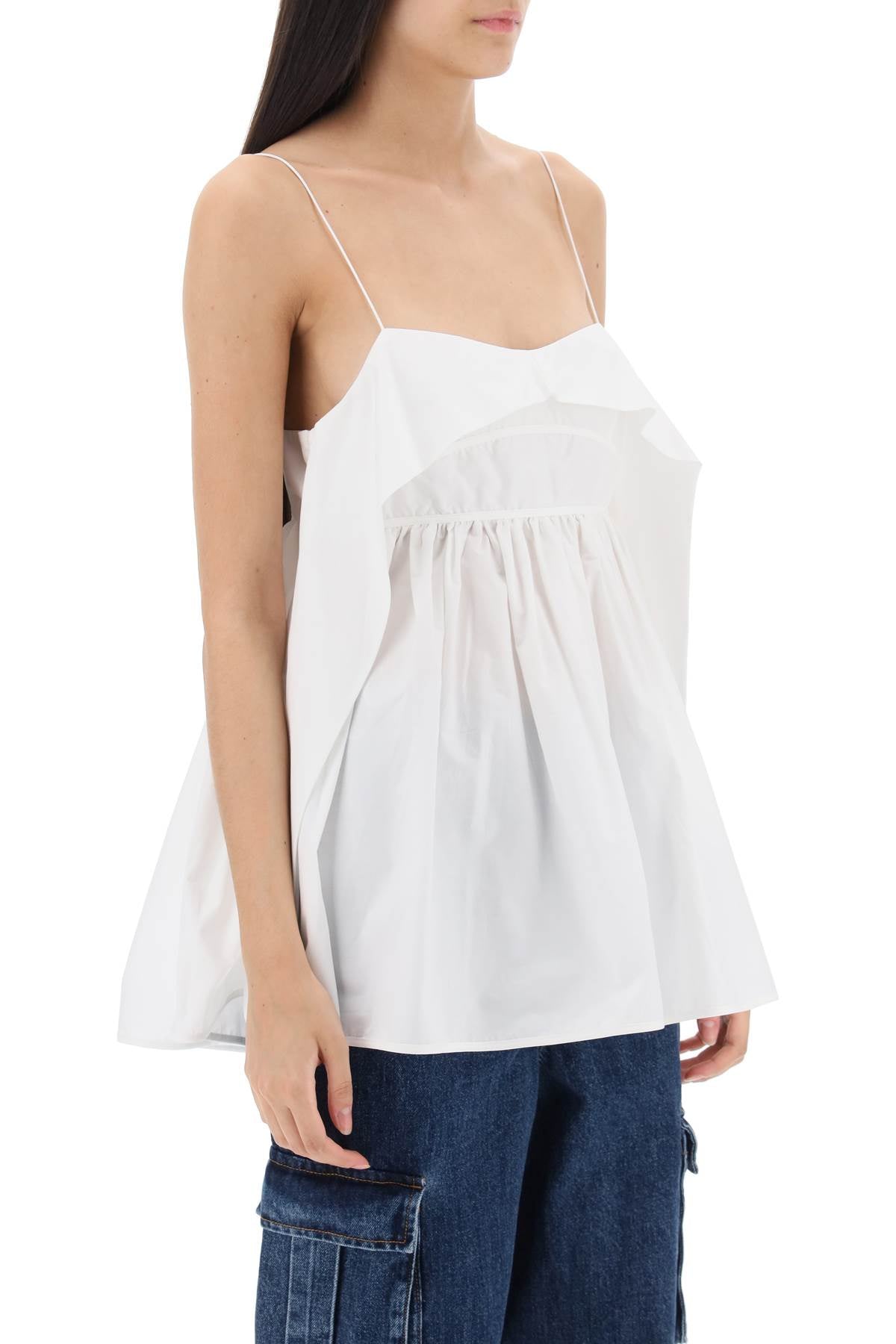 Cecilie Bahnsen Sunday Poplin Top - Women's Elegant Blouse for Casual Wear, Brunch & Summer Outfits