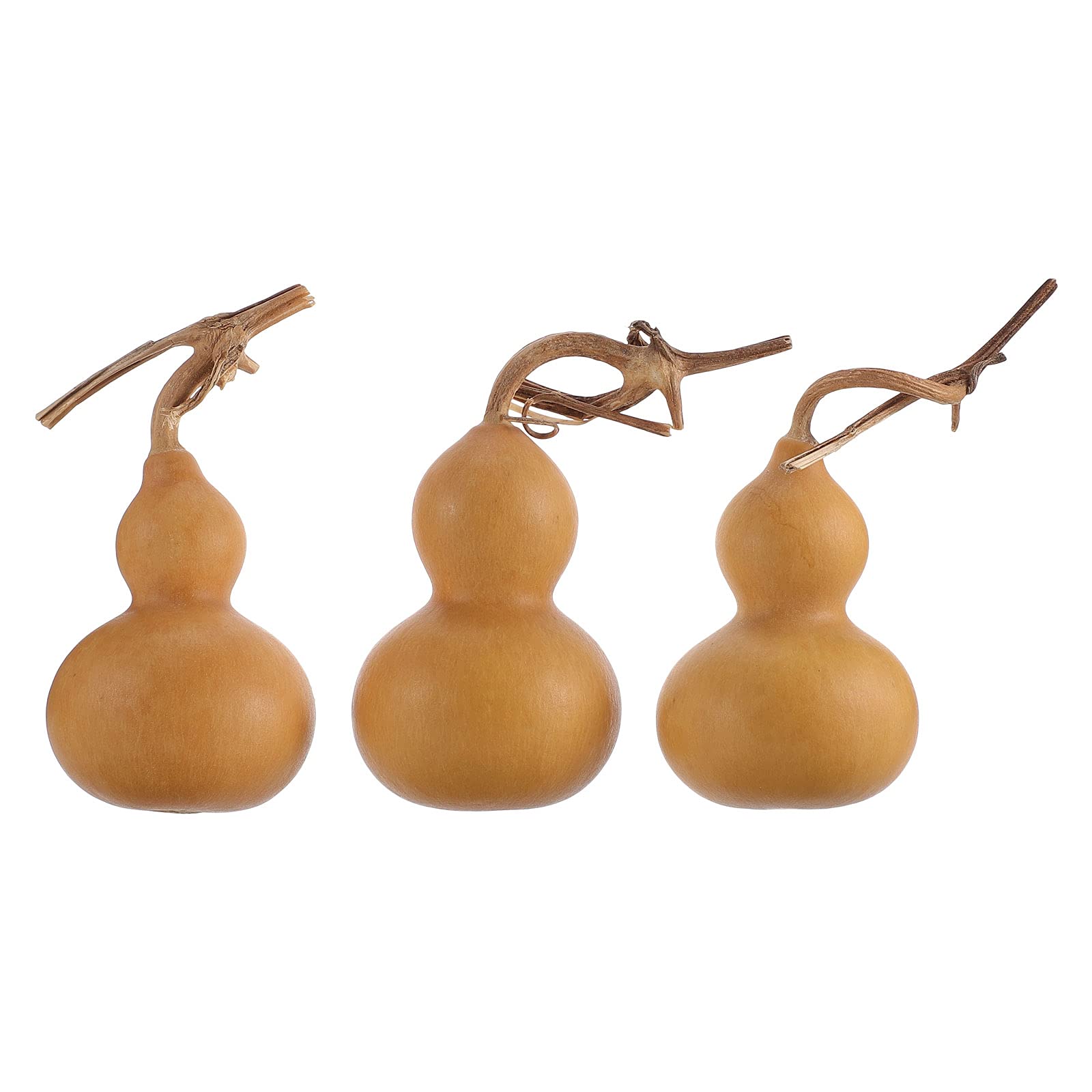 3 Pack Natural Gourd Shaped Ornaments - Handcrafted Home Decor for Wall, Kitchen, Desk & Room Decoration | Perfect for Fall Decor, Thanksgiving Centerpieces & Boho Home Styling