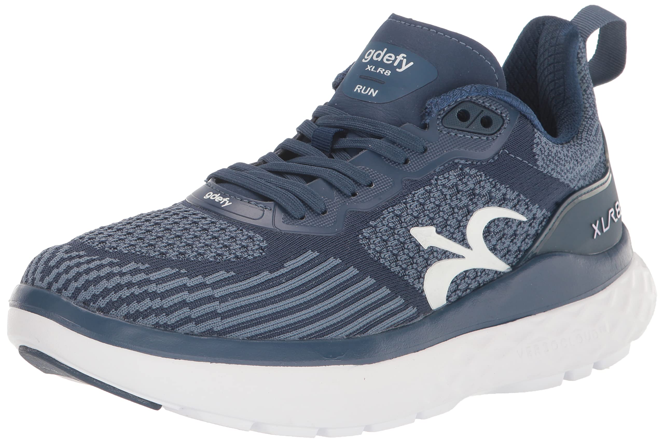 G-DEFY XLR8 Men's Supportive Running Shoes with VersoShock Technology - Arch Support Diabetic & Wide Width Shoes for Plantar Fasciitis Relief - Ideal for Nurses, Teachers & Retail Workers Standing All Day - Free Custom Orthotic Insoles Included