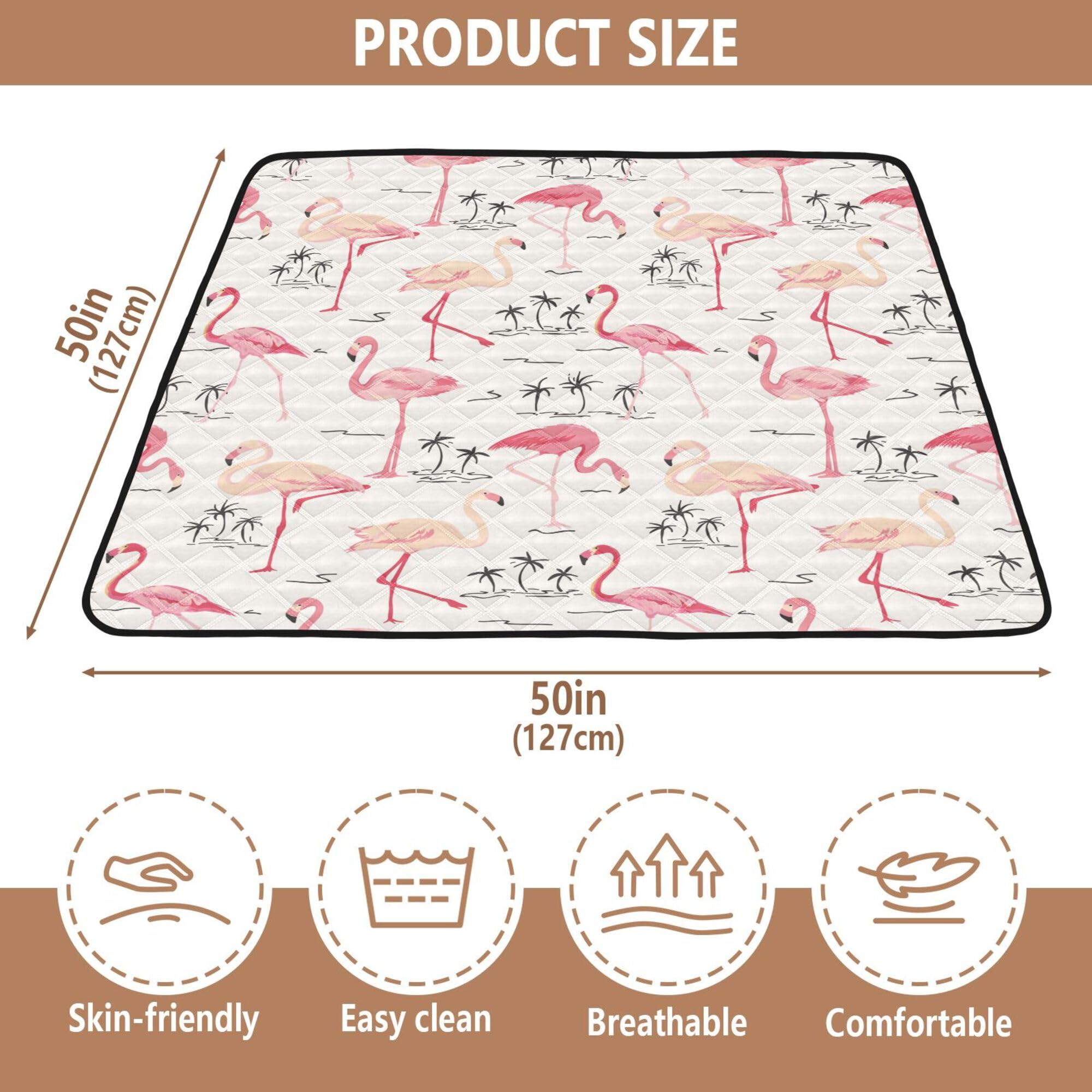 Flamingo Hope Retro Tree Large Baby Play Mat - 50'' x 50'' Sturdy Tummy Time Activity Mat for Infants, Toddlers & Kids - Lightweight Indoor/Outdoor Use for Nursery, Park, Beach & Playroom