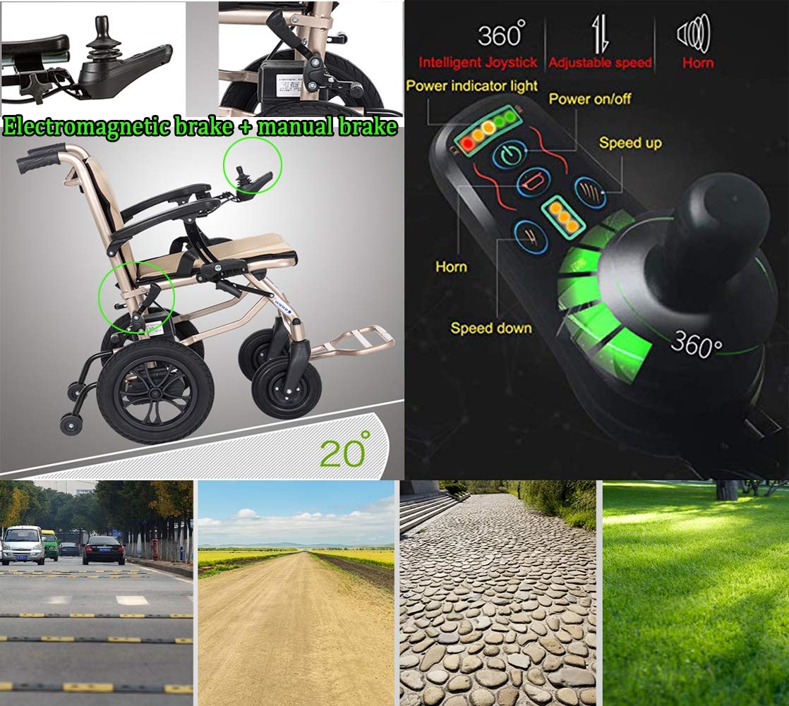 Lightweight 14KG Folding Electric Wheelchair for Adults - Dual Function Power & Manual Mobility Chair with Joystick - Heavy Duty Portable Wheelchair for Disabled & Elderly - Ideal for Indoor/Outdoor Use, Travel & Daily Mobility Assistance