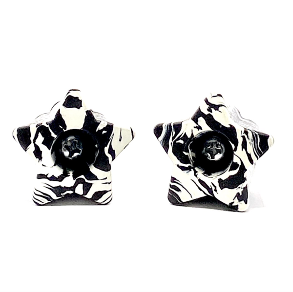 RollerStuff Twinkle Toes Bolt On Toe Stops Cruella Swirl (Black/White) - Premium Roller Skate Accessories for Artistic Skating & Derby Performance