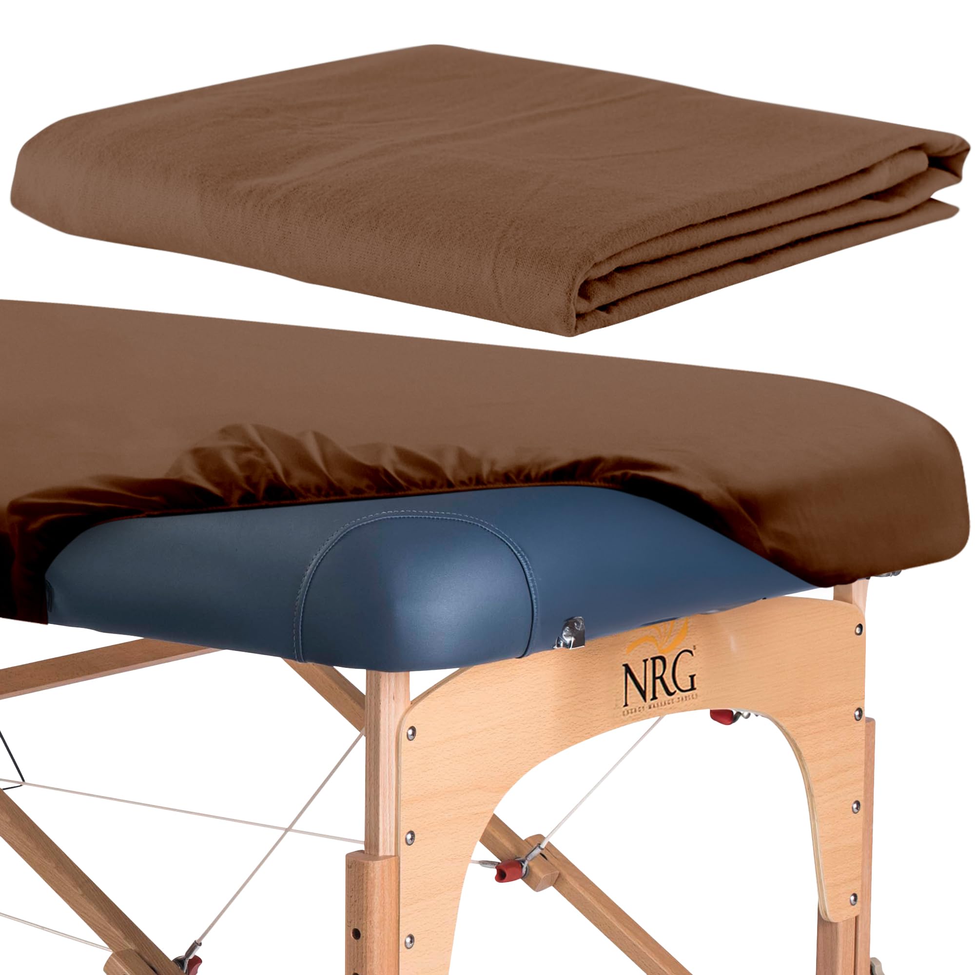 Premium 100% Cotton Double Brushed Flannel Massage Table Sheets - Elastic Fitted Chocolate Brown - Medium Weight 200 Thread Count for Spa, Salon & Professional Massage Therapy Sessions