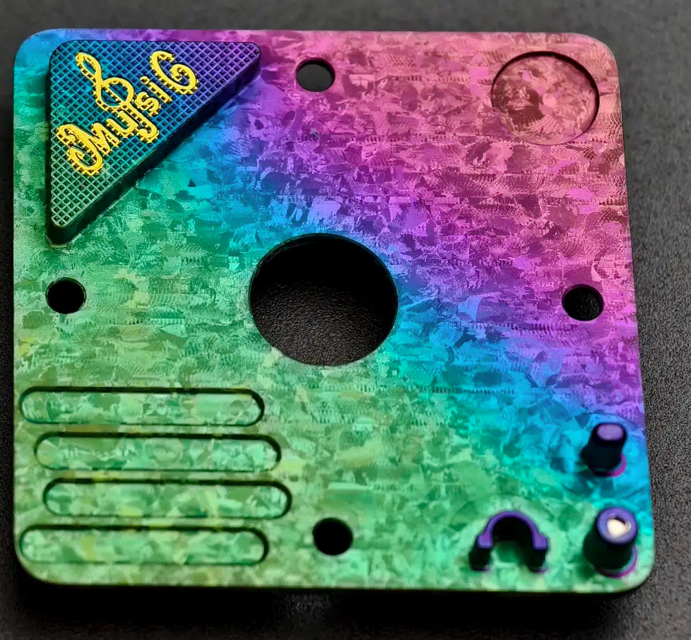 Custom 4U Personalized Titanium Alloy Keycaps for Record Players - Artistic Timascus Decorative Keycaps for Mechanical Keyboards (Perfect for Audiophiles & Keyboard Enthusiasts)