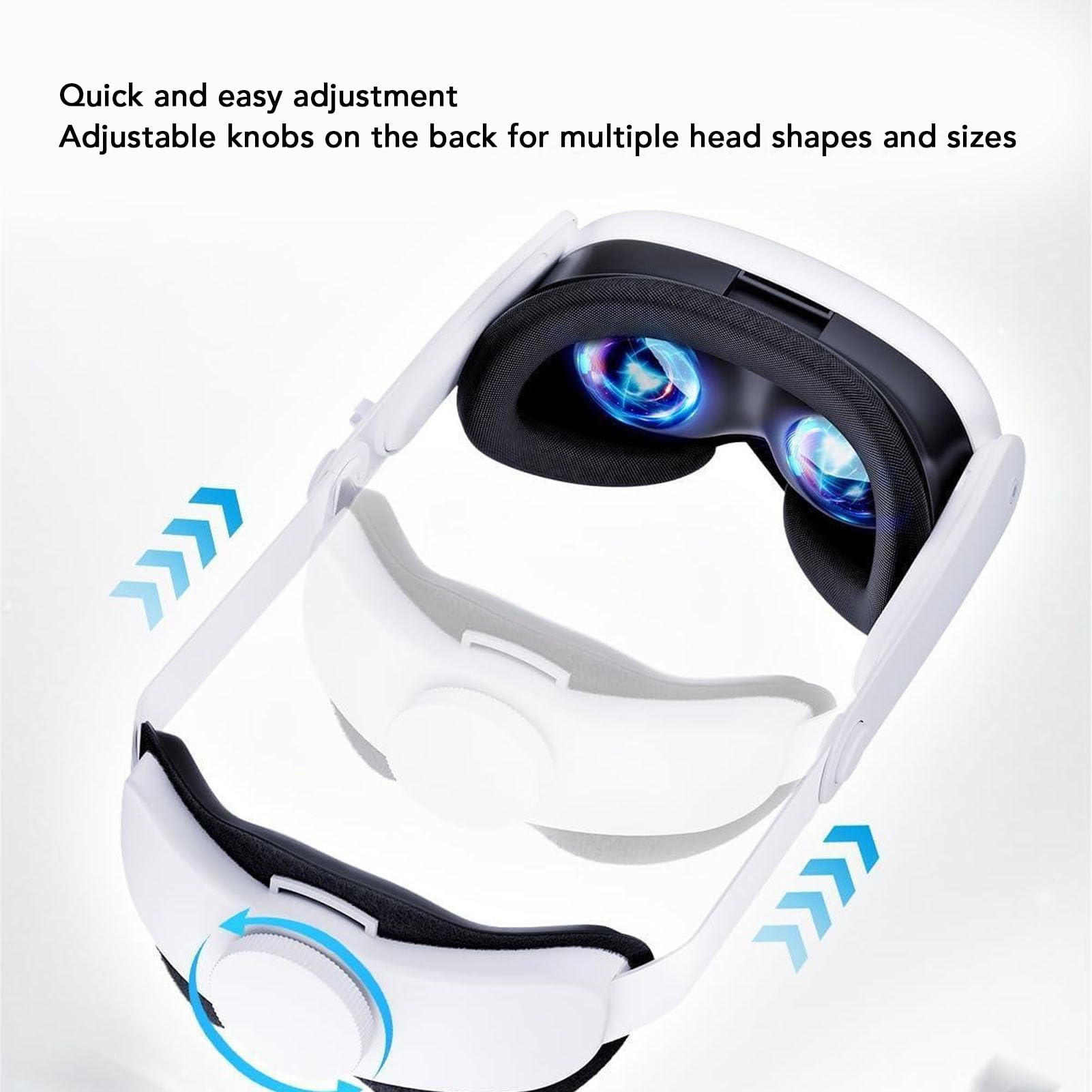 Adjustable VR Headset Head Strap with Enhanced Padding - Comfortable & Immersive VR Gaming Support for Oculus Quest 2, HTC Vive, PSVR - Perfect for Long Play Sessions & Virtual Reality Experiences