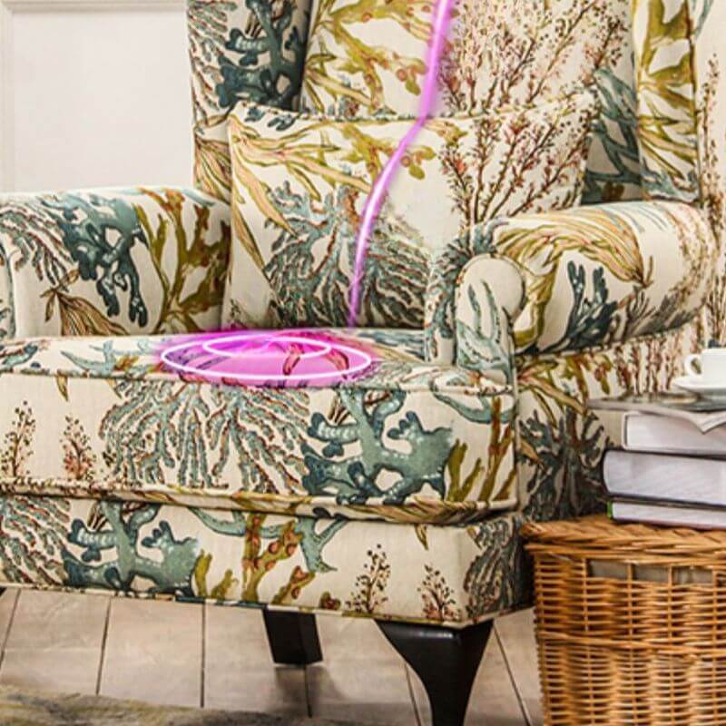 Stylish Tropical Yellow & Blue Floral Toile Foam Accent Chair with Fixed Back, Arms & Cushion - Perfect for Living Room, Bedroom or Office Decor