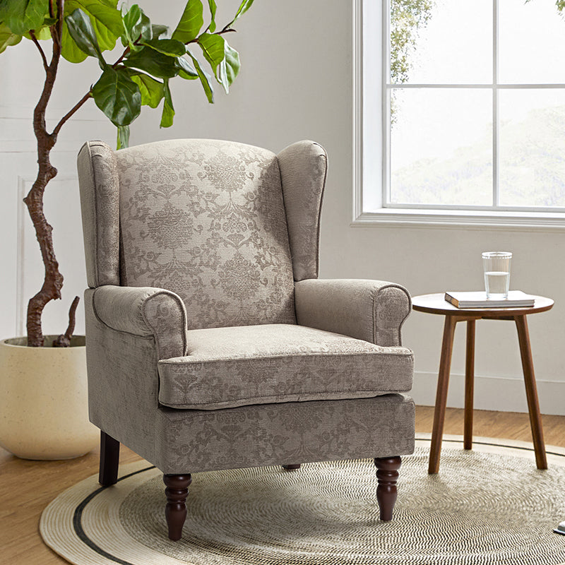 Premium Centaurs Upholstered Armchair - Modern Accent Chair with Soft Fabric & Sturdy Wooden Legs for Living Room, Bedroom, or Office Decor