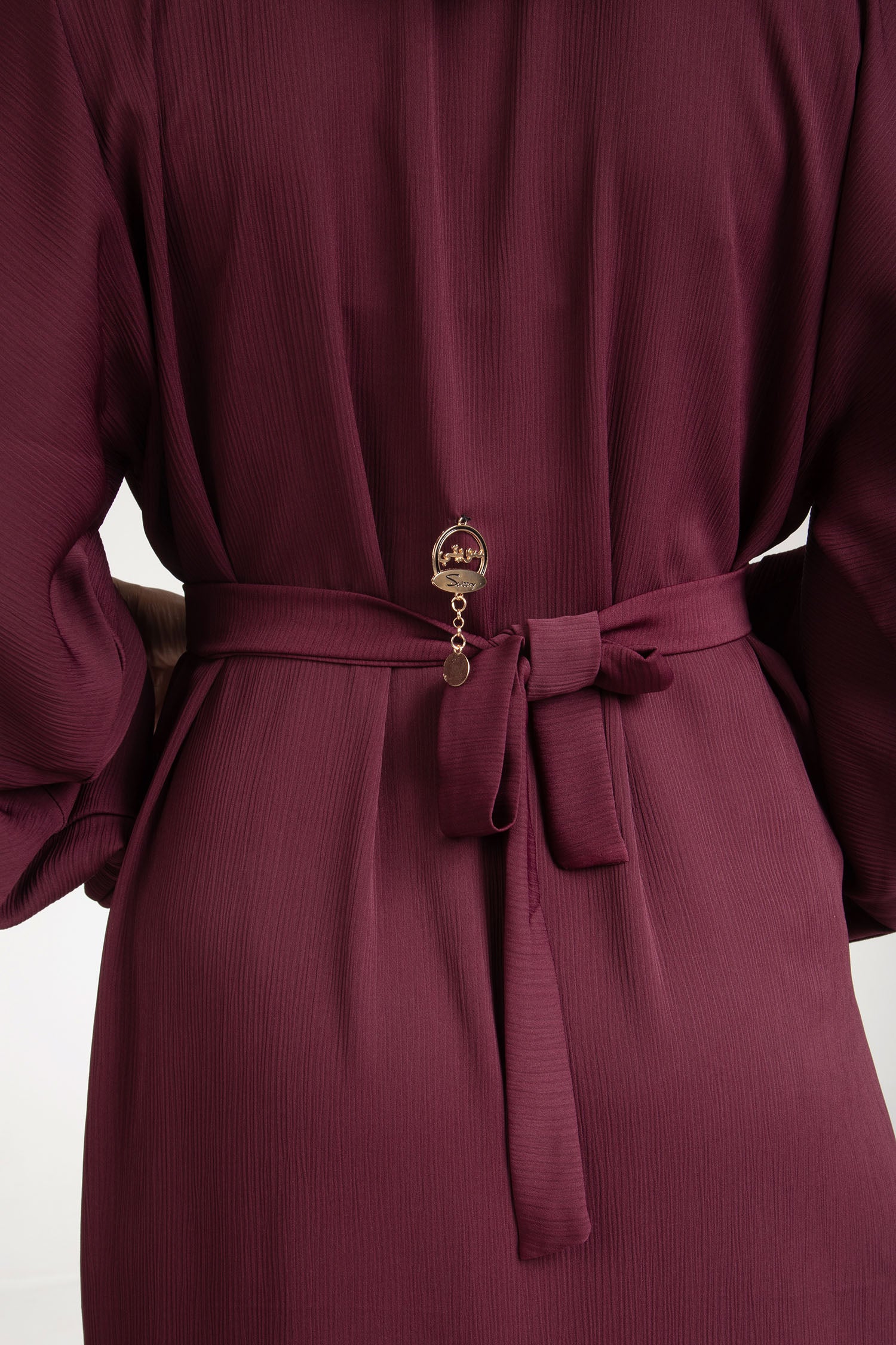 Elegant Maroon Open Abaya for Women - Modest Islamic Dress for Prayer, Eid & Special Occasions