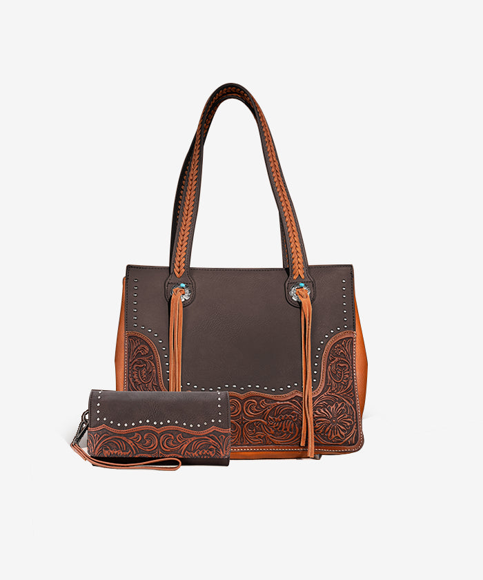 Montana West Leather Concealed Carry Tote Bag Set - Premium Gun Concealment Purse for Women | Perfect for Everyday Carry, Travel & Outdoor Activities