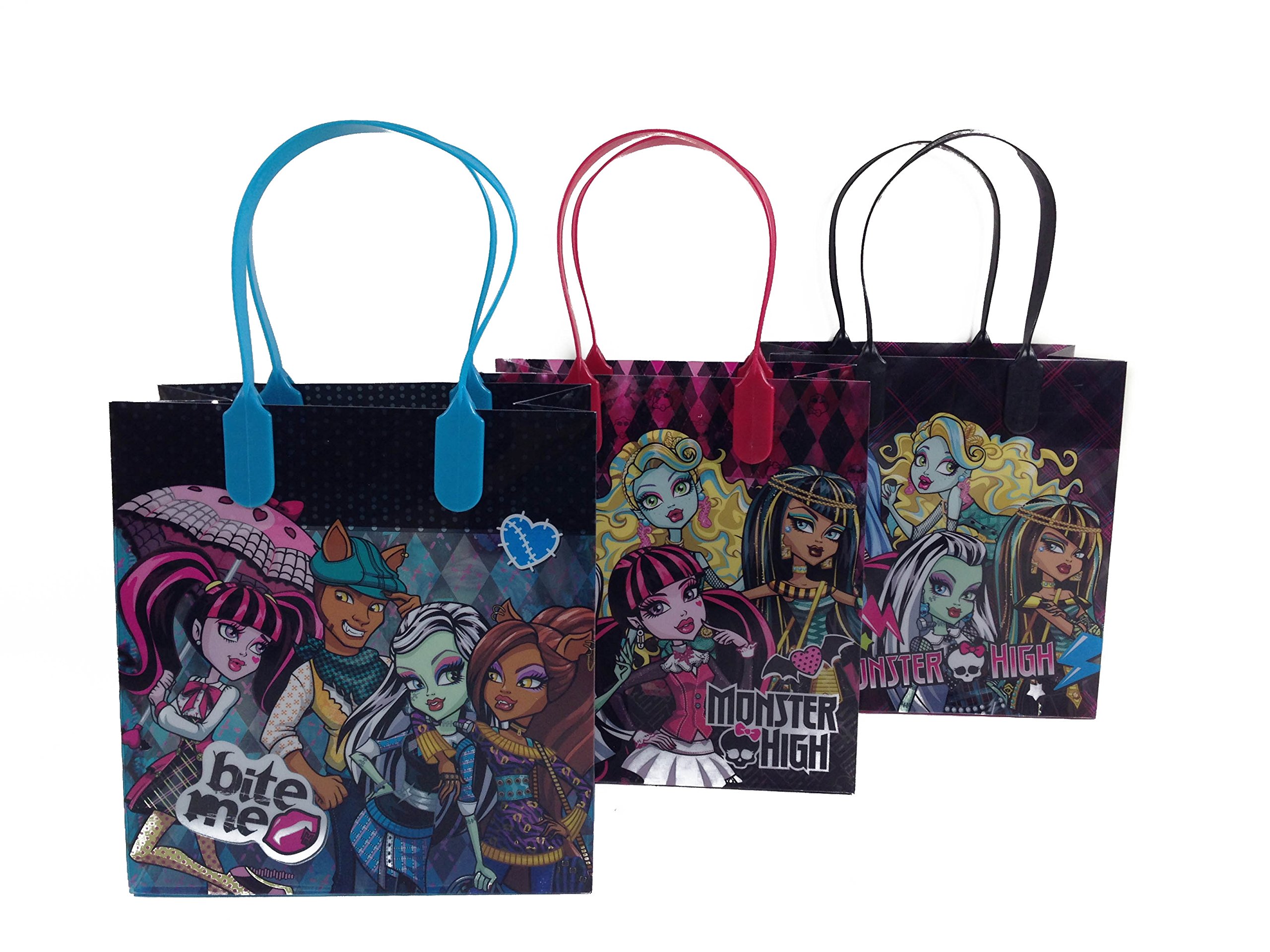 Monster High Themed Birthday Party Favor Bags - 12 Pack Black Goodie Bags for Kids Birthday Party Supplies | Perfect for Halloween, School Events & Gift Exchanges