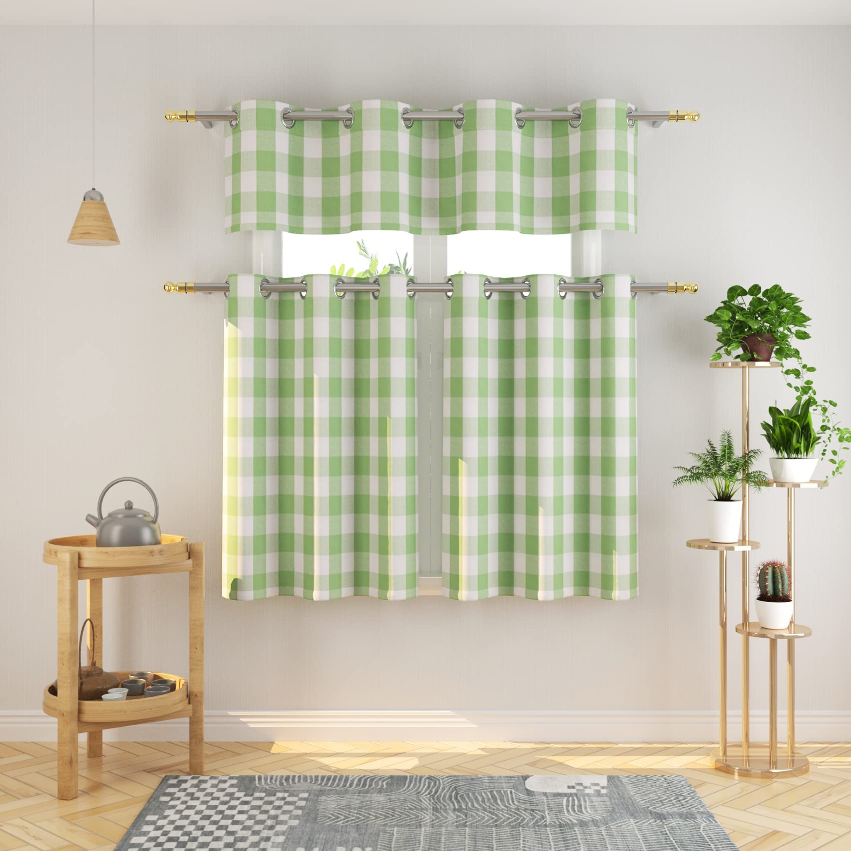 Buffalo Check Kitchen Curtains 36