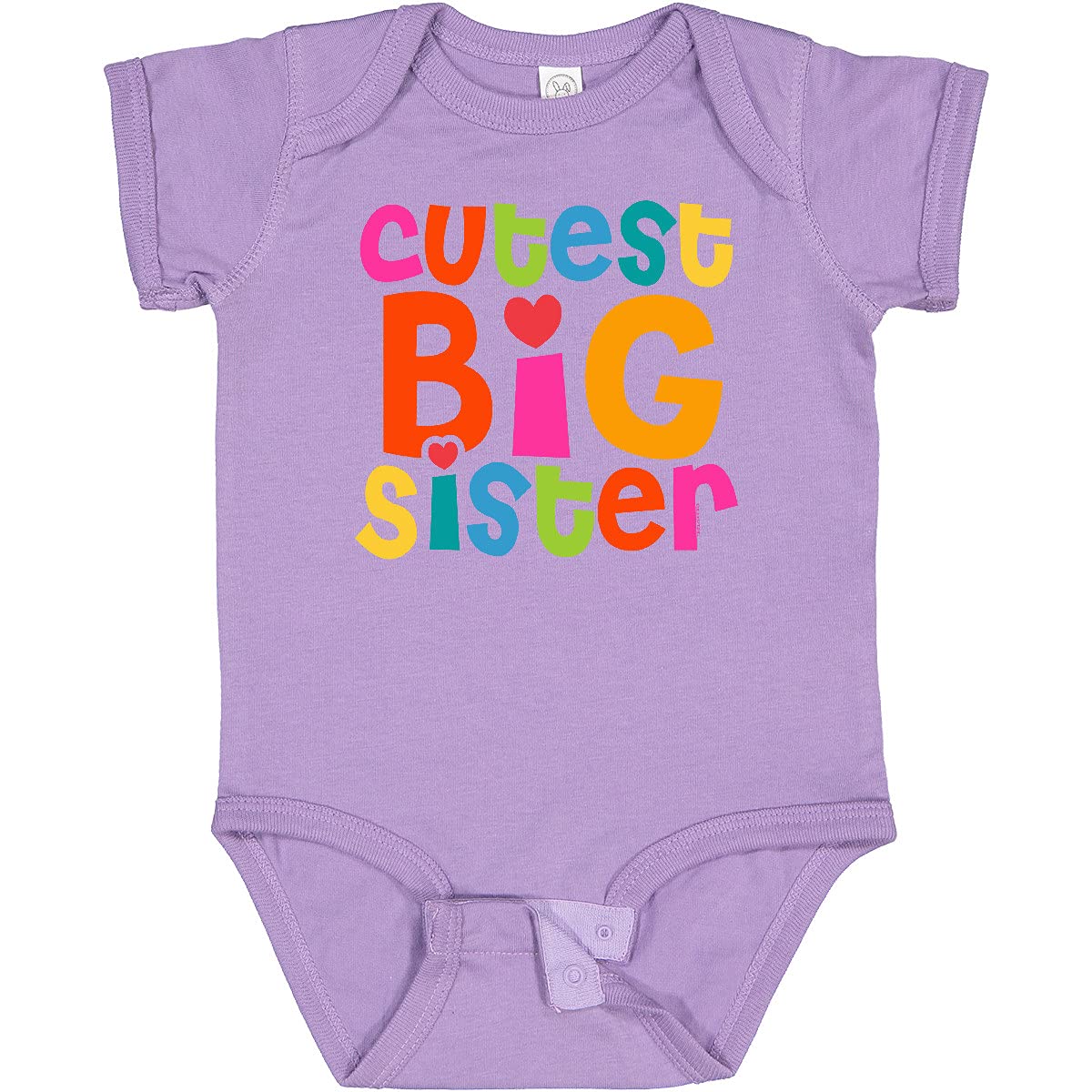 Inktastic Cutest Big Sister Baby Bodysuit - Soft Cotton Onesie for Newborn & Infant - Perfect Sibling Gift for Baby Shower & Family Photos
