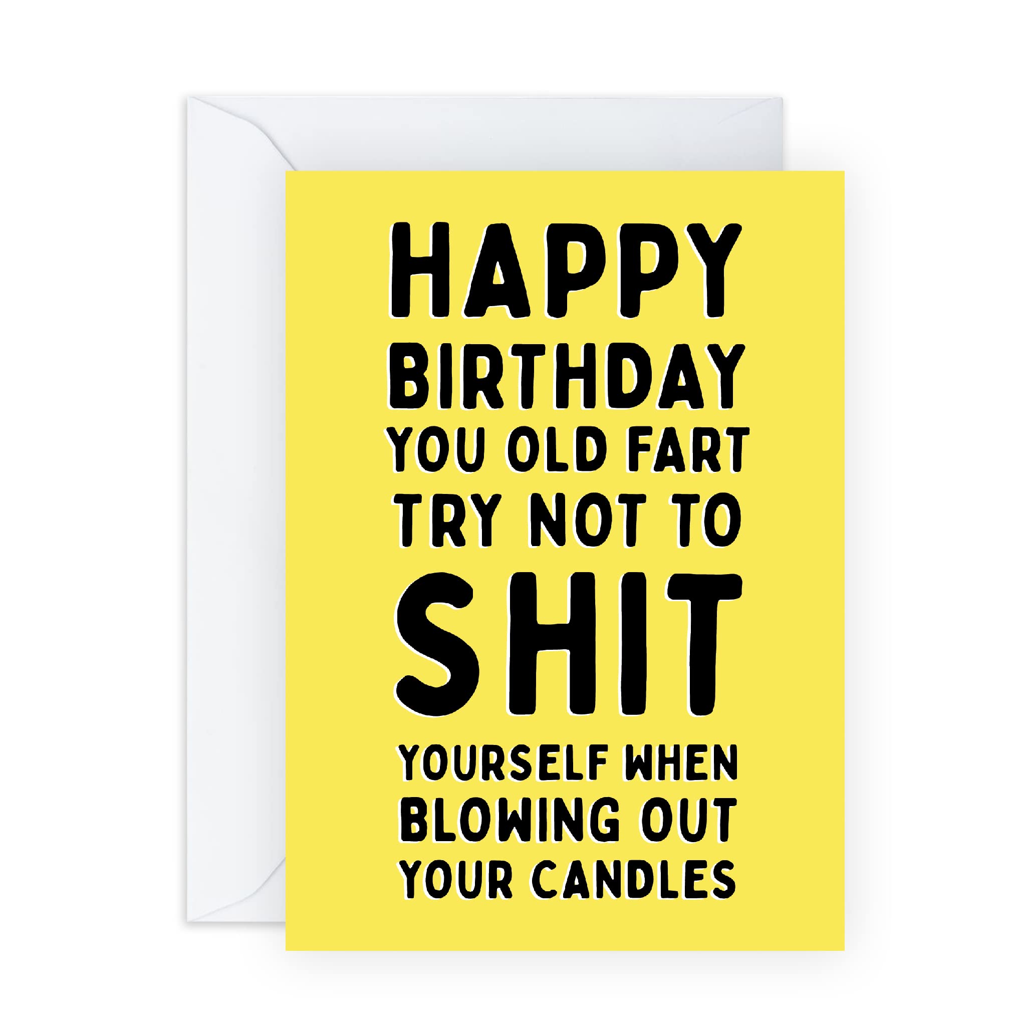 Funny Birthday Cards for Men - Hilarious Rude Cards for Dad, Grandad, Nan, Mom - 50th, 60th, 70th Milestone Birthday Gifts - Includes Fun Stickers - UK Made - Perfect for Office Pranks, Retirement Parties & Adult Humor Gifting