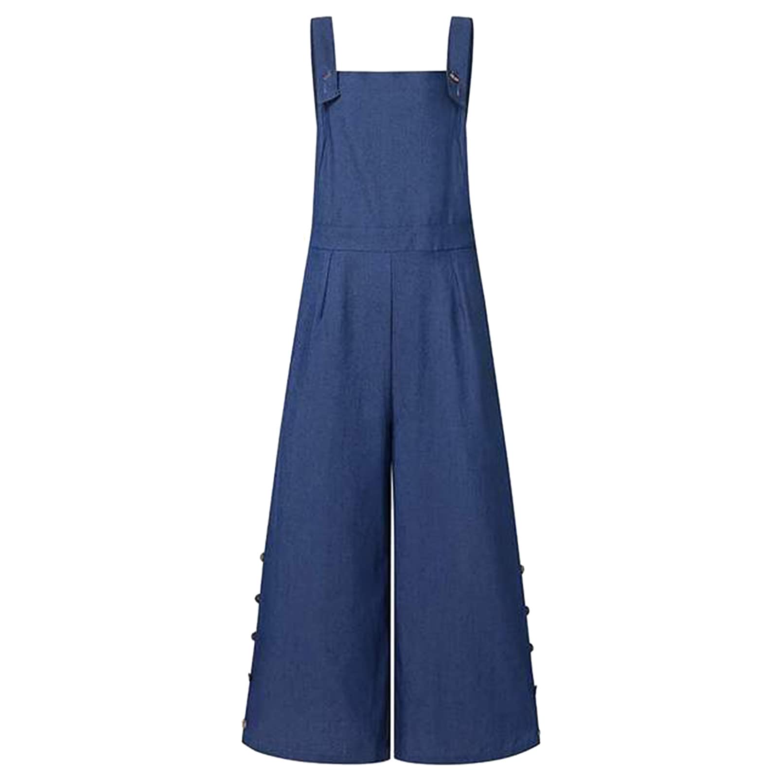 Floral Printed Jumpsuits for Women - Casual Sleeveless Spaghetti Strap Rompers, Baggy Bib Overalls with Wide Leg Pants - Plus Size Summer Outfits for Beach, Vacation & Outdoor Activities