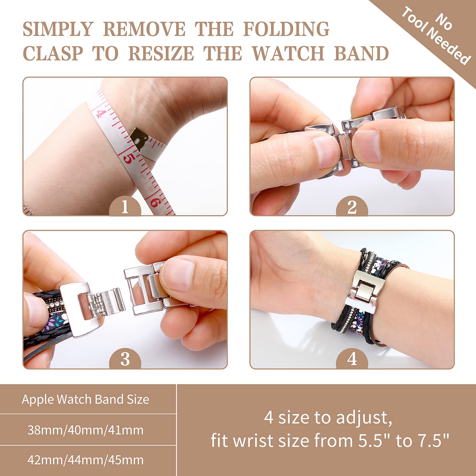 20mm Beaded Smart Watch Band Compatible with Samsung Galaxy Watch 7/6/5/4/Active 2/5 Pro/3/4 Classic (40mm 44mm 41mm 42mm 46mm) - Boho Bracelet Strap for Women & Men | Perfect for Casual Wear, Office & Boho Fashion Accessories