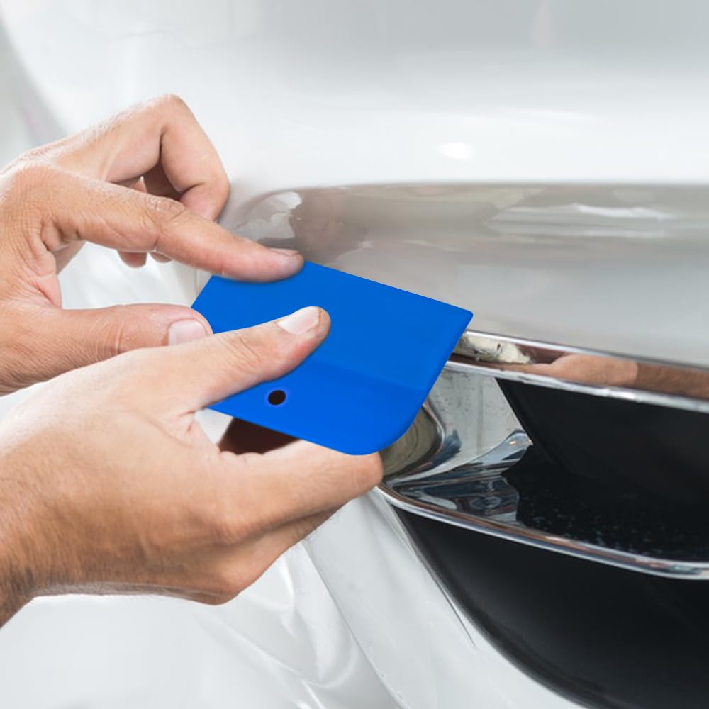 DaKuan 9-Piece Body Filler Spreader Set - 4, 5, 6 Inch Reusable Plastic Spatulas for Automotive Body Fillers, Putty, Glaze, Caulk & Paint Application (Blue) - Perfect for Auto Body Repair, DIY Projects & Professional Use