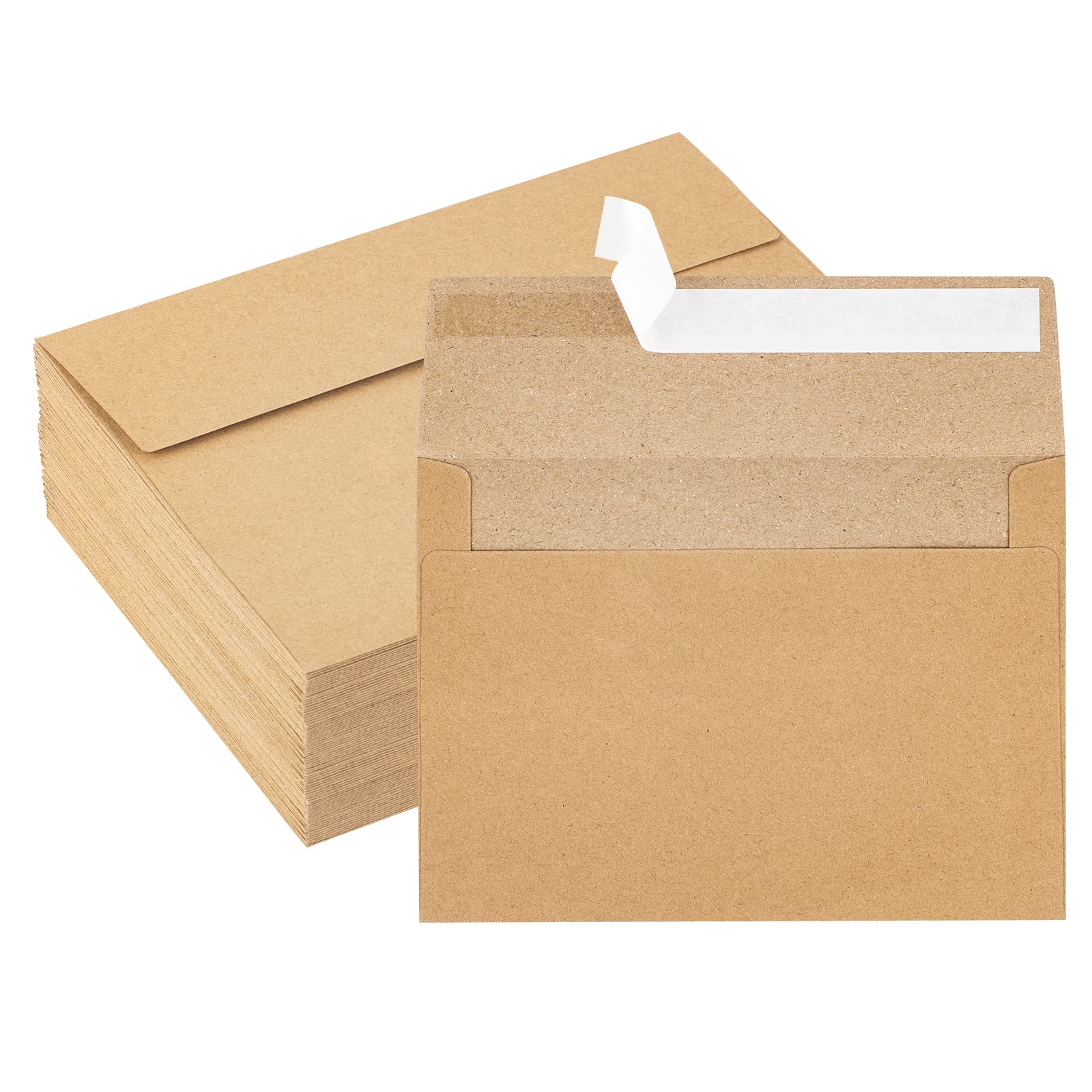 Premium Kraft Envelopes 50-Pack, 5x7 Inch A7 Size - Eco-Friendly Brown Paper Envelopes for Greeting Cards, Invitations, Postcards & Mailing | Perfect for Wedding, Business & DIY Stationery Projects