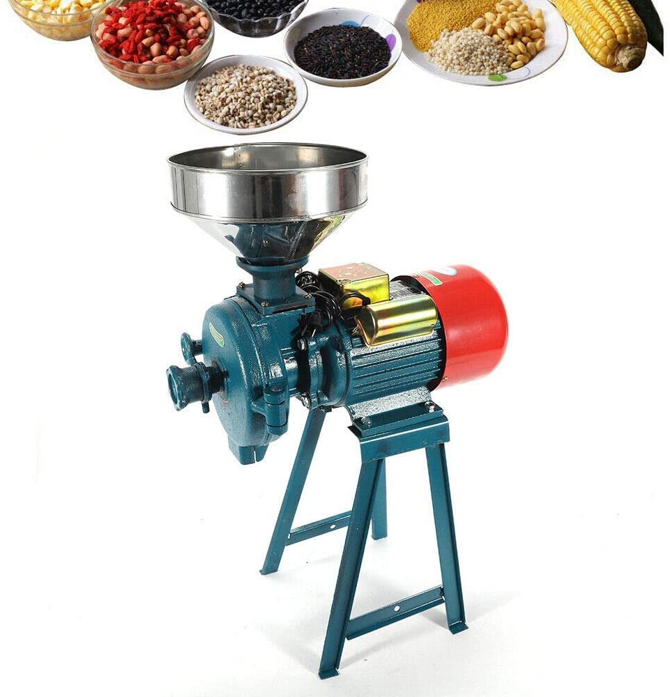 220V Electric Grain Grinder Mill Machine for Coffee, Corn, Rice & Flour - Commercial & Home Use for Baking, Brewing & Food Preparation