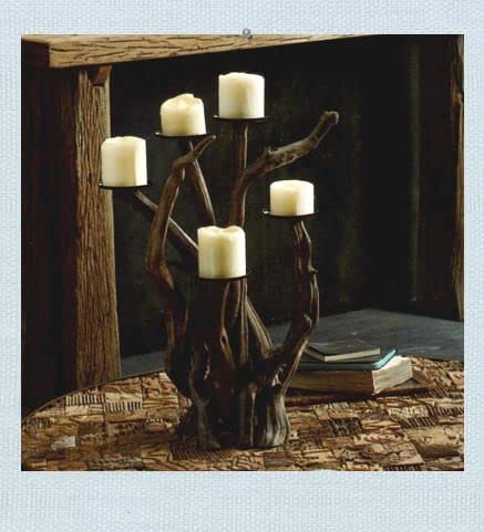 Dark Driftwood Candelabra - Vertical Multi-Arm Candle Holder Stand in Various Sizes (16